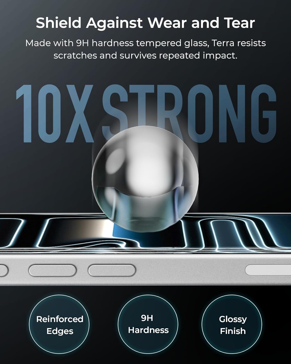 17 9H 2 iOttie Terra Screen Protector for iPhone Air, Hardness Tempered Glass, Eco-Friendly Reusable Alignment Tray