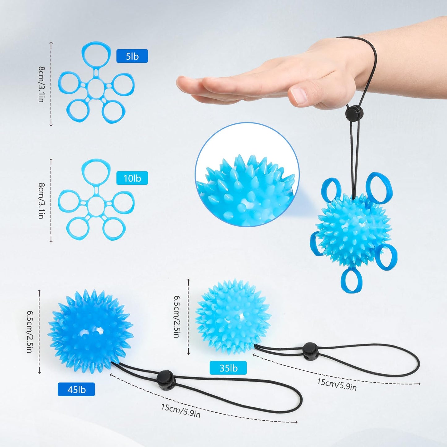 Wefaner Finger Strengthener, Therapy Hand Ball,Finger Exerciser Ball, Finger Stretching and Rehabilitation Training for The Elderly
