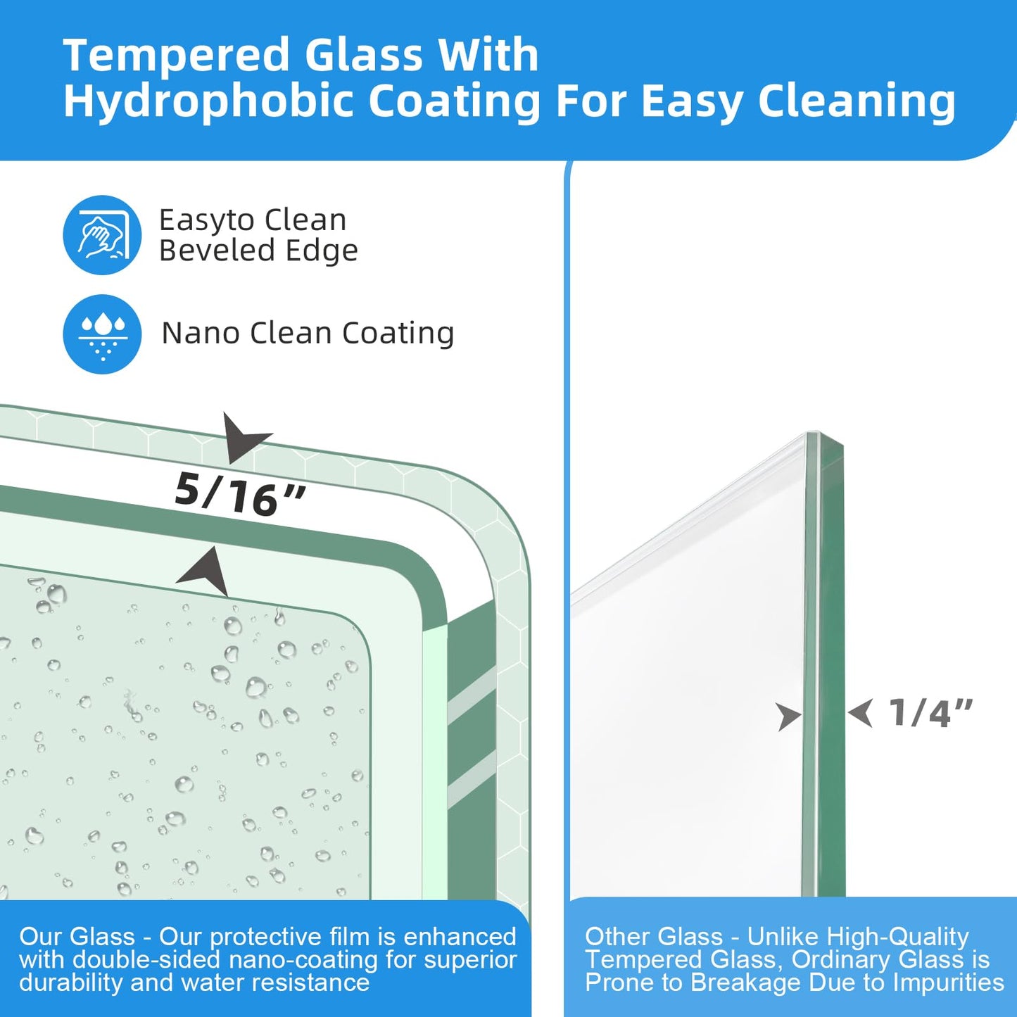 Shower Door,56-60" W x 74" H Frameless Single Sliding Shower Doors with Soft Close System,5/16" (8mm) Clear Tempered Glass with Nano Coating,Stainless Steel Hardware,Brushed Gold