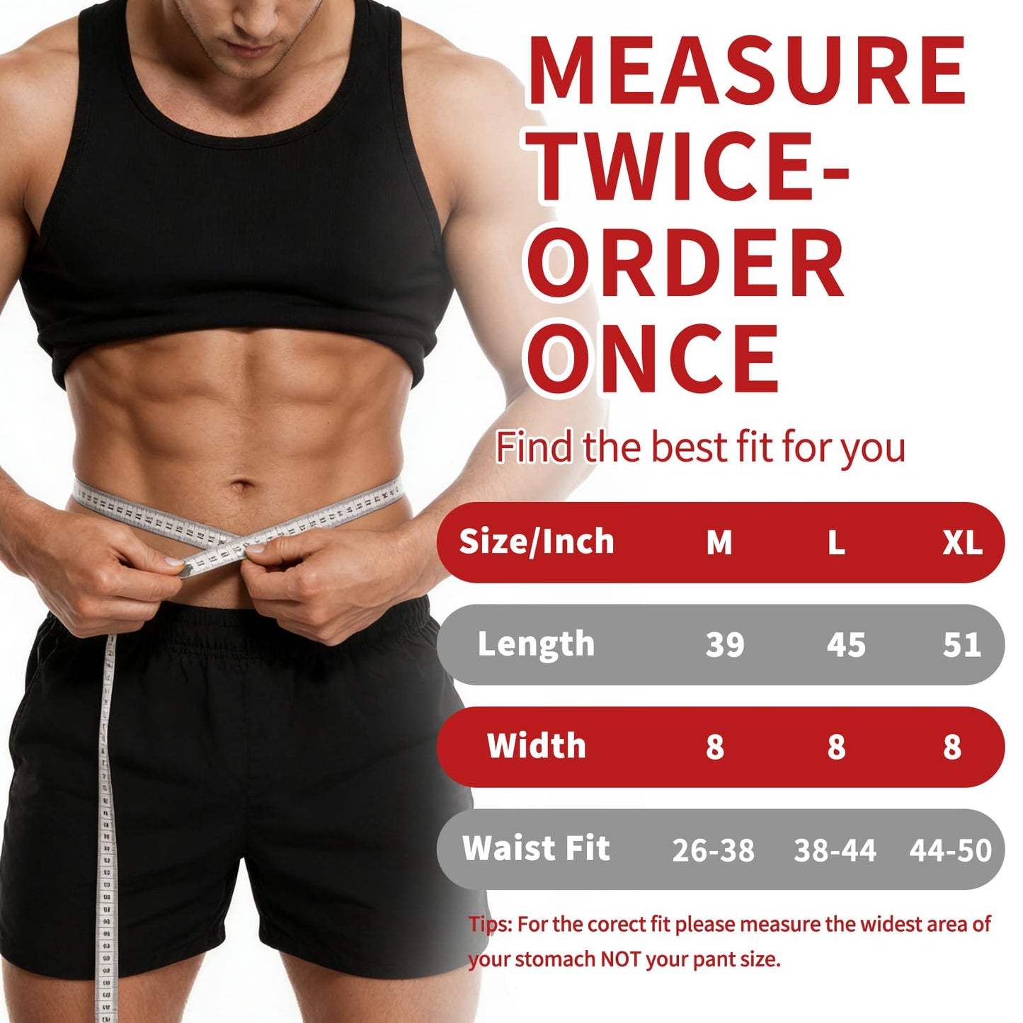 NEWCOO Sweat Waist Trainer For Women Men Waist Trimmer Sweat Belt Band Stomach Wrap Faja For Workout Weight Loss Lower Belly Fat Black