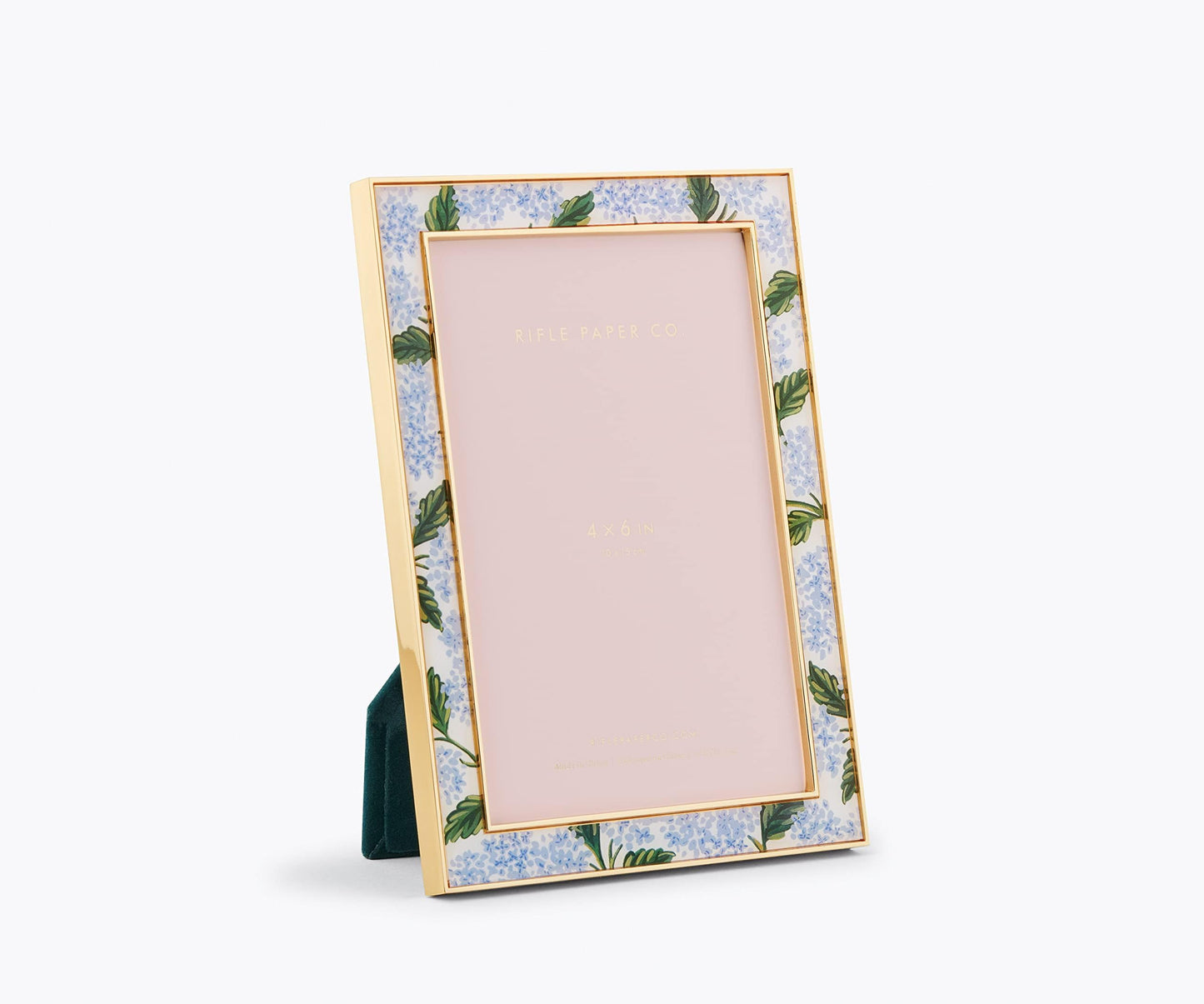 RIFLE PAPER CO. Hydrangea 4x6 Picture Frame For Special Photos With Friends And Family, Stylized Pattern Single Photo Frame For Desks, Cabinets, And Nightstands