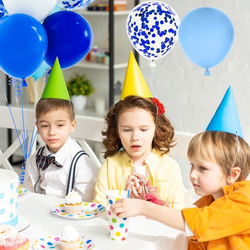 NACHLYNN 12-Inch Light Blue Party Balloons - 60 Packs of Confetti for Birthday & Wedding Decor