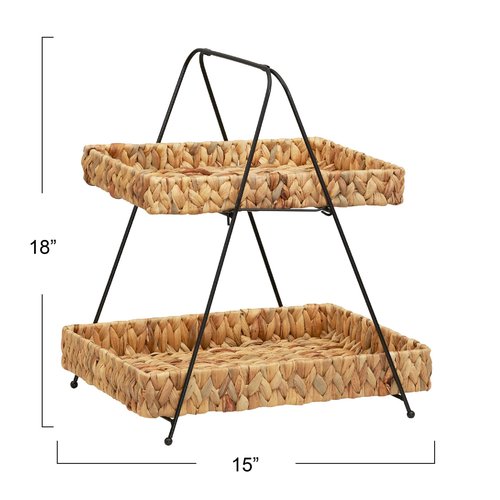 Household Essentials Geometric Tray Tower with 2 Baskets