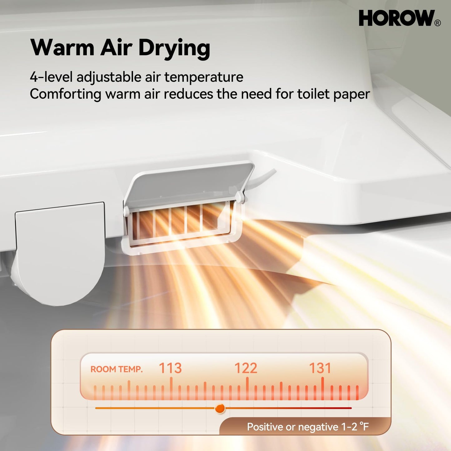 HOROW T0338W One Piece Toilet with Smart Seat, Elongated ADA Height Toilets with Heated Seat, Luxury Smart Toilet with Bidet Built-in, Dual Flush 12'' Rough-in, Standard White Toilet