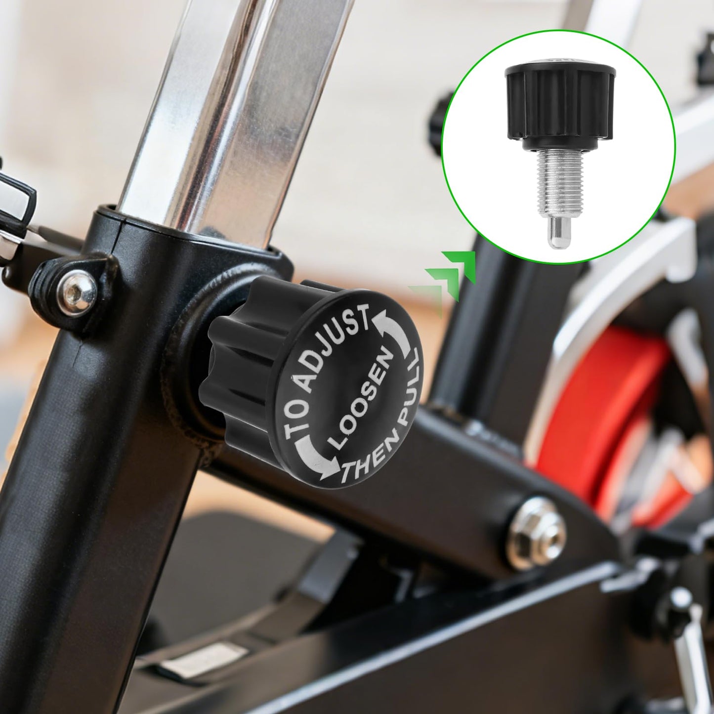 Penitue 2pcs M16 Pull Pin Knobs, Spin Bike Height Adjusting Knob Exercise Bike Replacement Parts for Weightlifting Machine Weight Benches Fitness Equipment