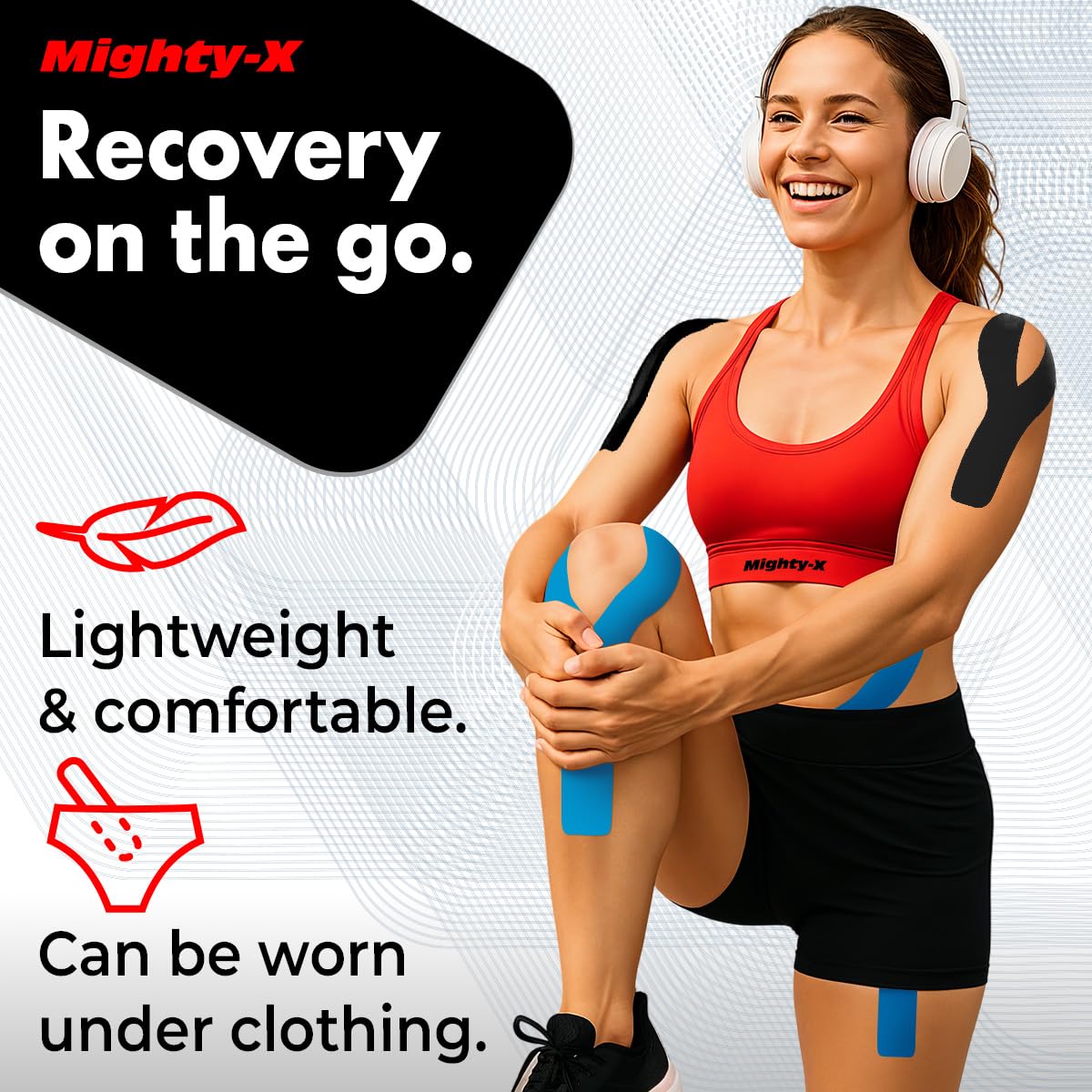 Waterproof Kinesiology Tape - [3 Rolls] - Kinetic Tape - Joints Support & Muscle Pain Relief - 16.4 ft Uncut Knee Tape + 50 Videos - Muscle Tape - Easy to Apply Shoulder Tape