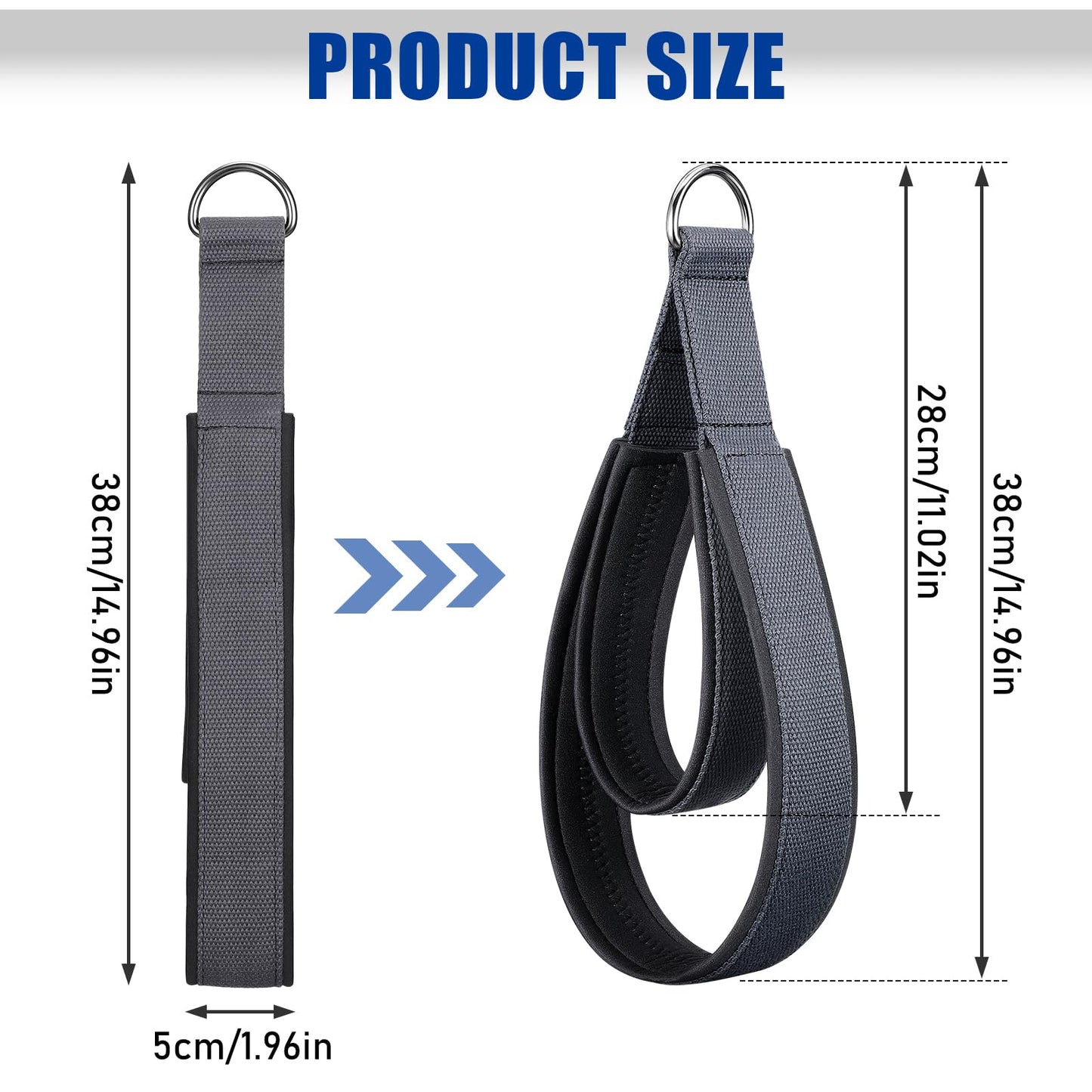 TOBWOLF Pro-Grade Scuba Fabric Pilates Straps - Premium Double Padded Loop D-Ring Handles for Reformer Machine, Sweat-Resistant & Enhanced Grip for Home Gym, Pilates & Fitness Workout (2PCS)
