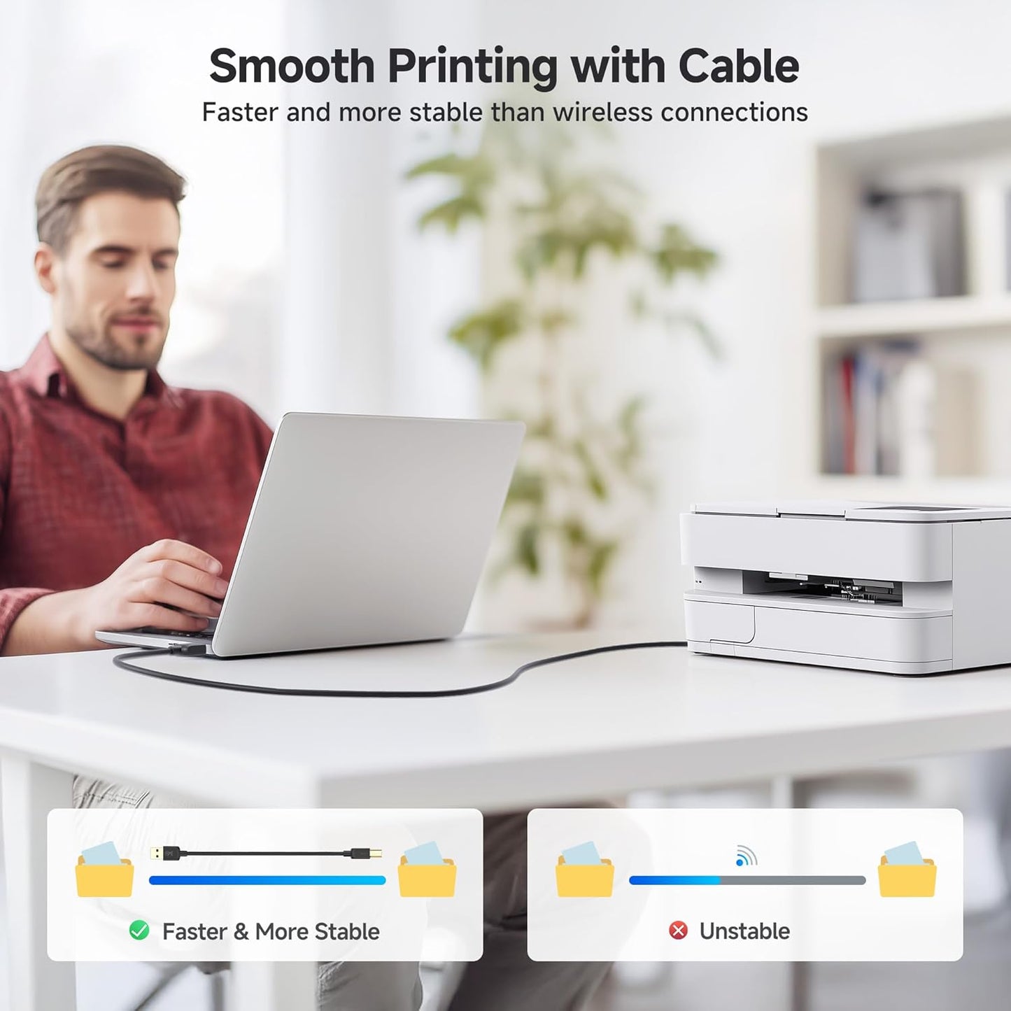 15ft, Cable Matters Long USB Printer Cable - USB A to B Cable, Compatible with Printer, External Hard Drive, Audio