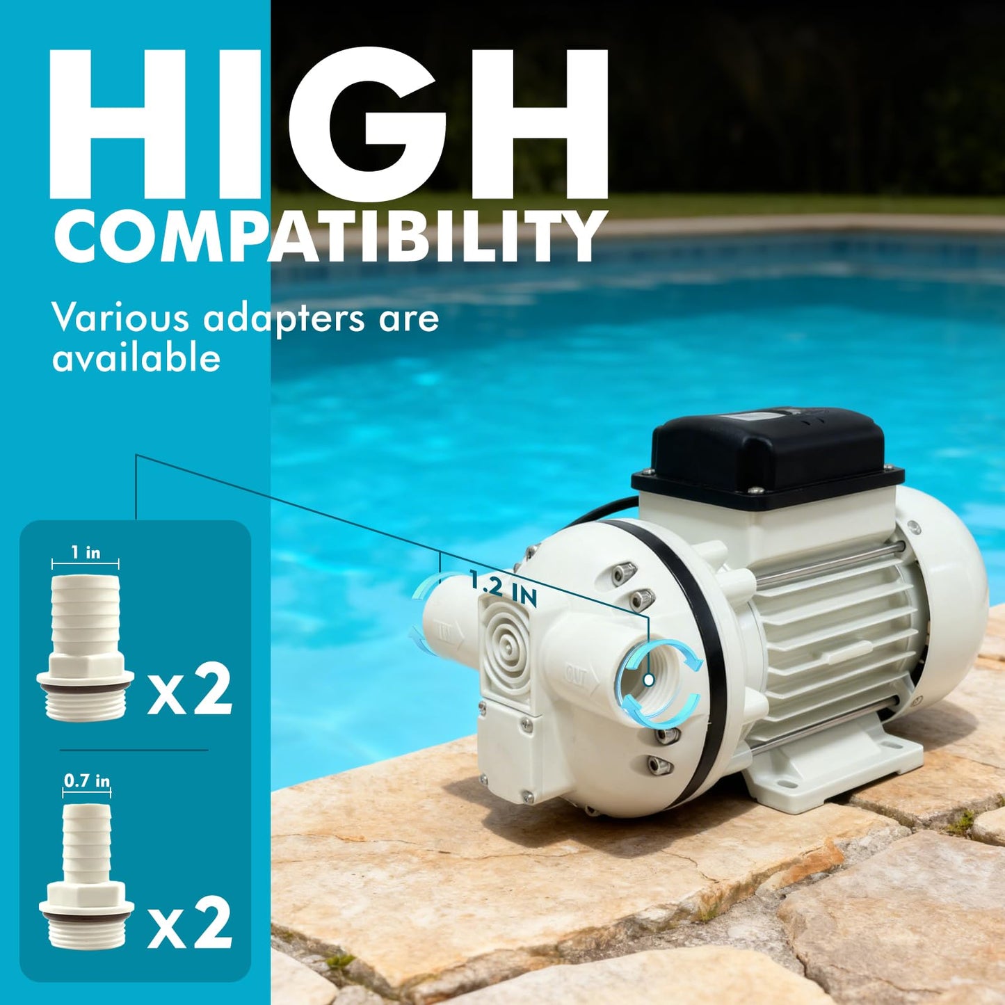 AC 110V-120V Diesel Exhaust Fluid Transfer Pump Self-Priming Electric Diaphragm DEF Pump for Urea, Oil, Water & Irrigation.Diaphragm Pumps with 400W, 10.6 GPM, 36ft Lift（White）