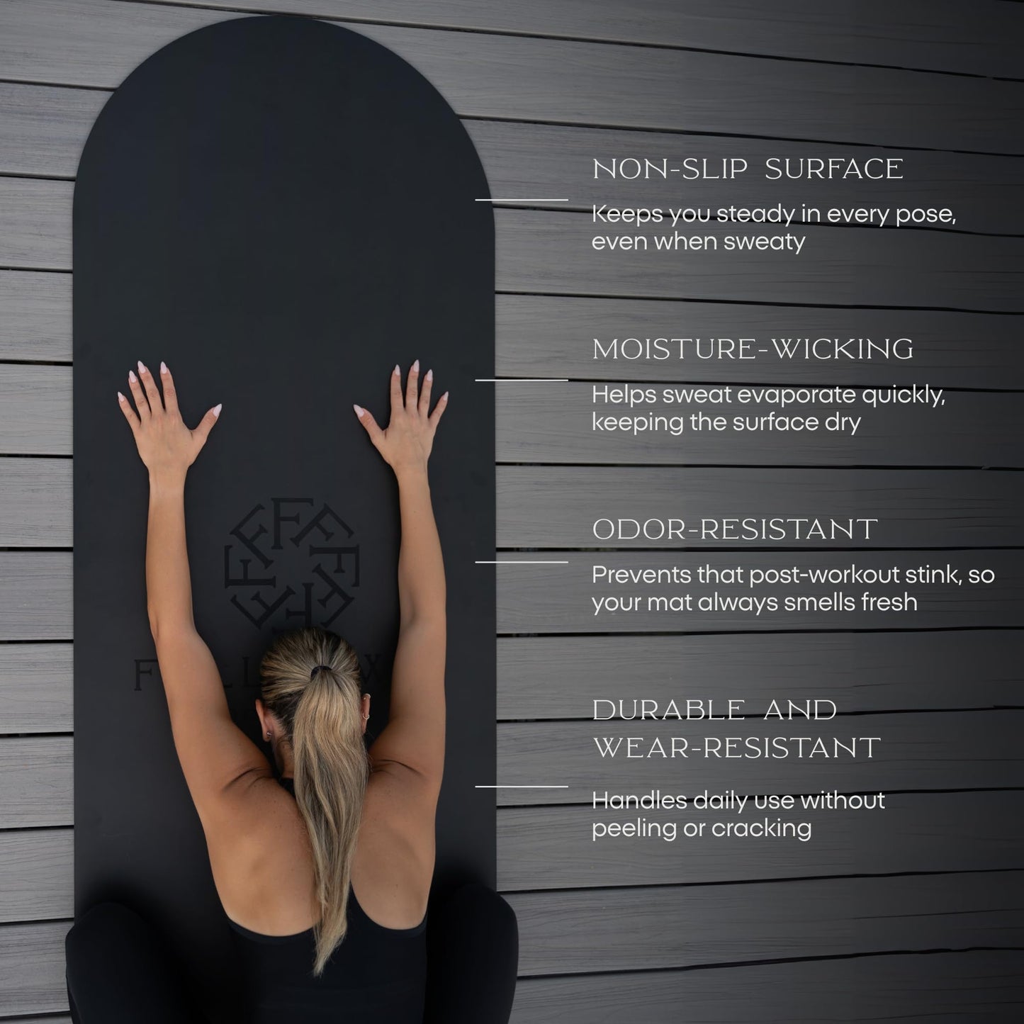 FFLLOOWW Premium Non Slip PU Yoga Mat 72.8” x 26.8” 4.5mm – Eco Friendly Natural Rubber Exercise Mat for Hot Yoga, Pilates & Home Workout with Carry Strap