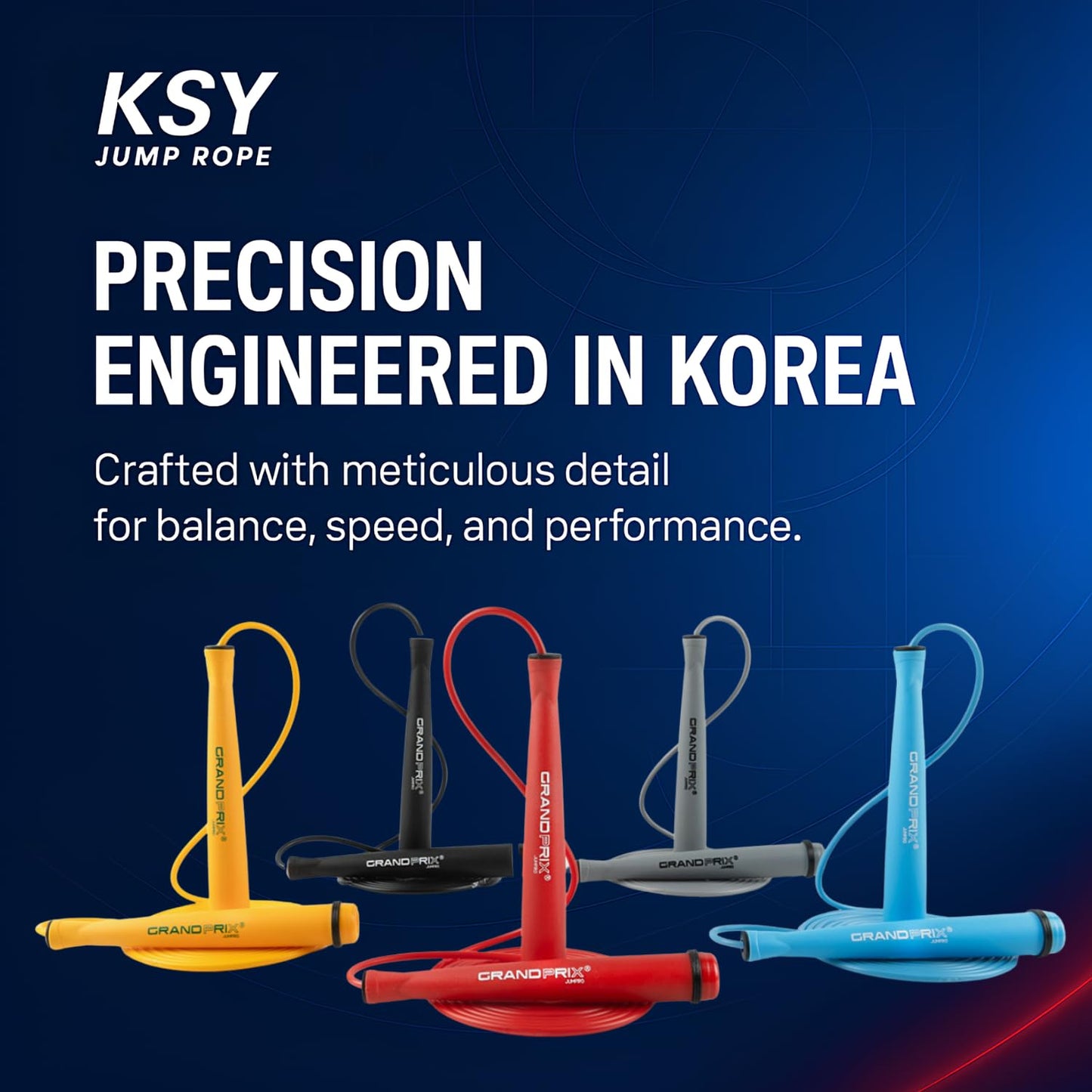 Speed Jump Rope for Men & Women (Grand Prix Speed Series) | Adjustable PVC Jump Rope for Fitness, Boxing & HIIT Workouts | Professional Skipping Rope | Made in Korea (Black)