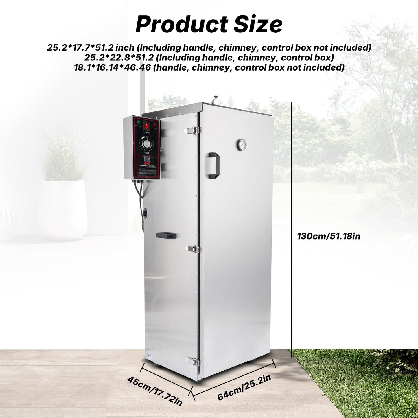 HAKKA Commercial Electric Smoker, Vertical Smoke Oven 8 Racks for BBQ Grill Outdoor Indoor Home Cooking Pastrami, Sausage, Bacon, Smoked Chicken, Smoked Pork (DSH-S50B)