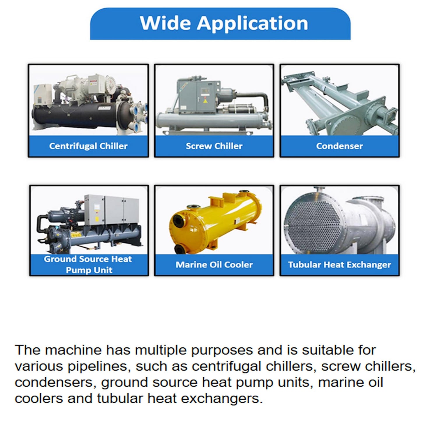 INTBUYING Condenser Pipeline Tube Cleaning Machine for Dia 0.6-0.7in Pipe 110V/220V 370W Adjustable Speed with Transformer Water Spray for Air Conditioner Chiller Heat Exchanger
