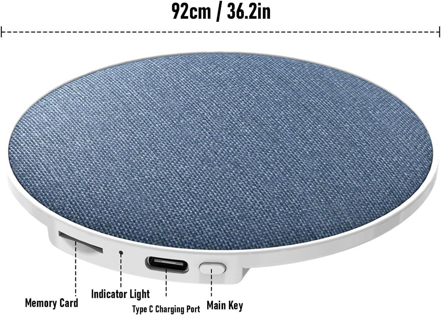 Yunir 3 Pillow Speaker for Sleeping, Mini Bluetooth Speaker Under Pillow with Automatic Off Timer, White Noise Sound