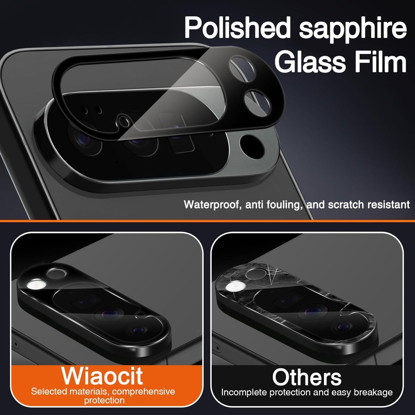 4 Pack 10 9H Wiaocit Tempered Glass Camera Lens Protector for Google Pixel Pro XL, Hardness, Anti-Scratch, Case