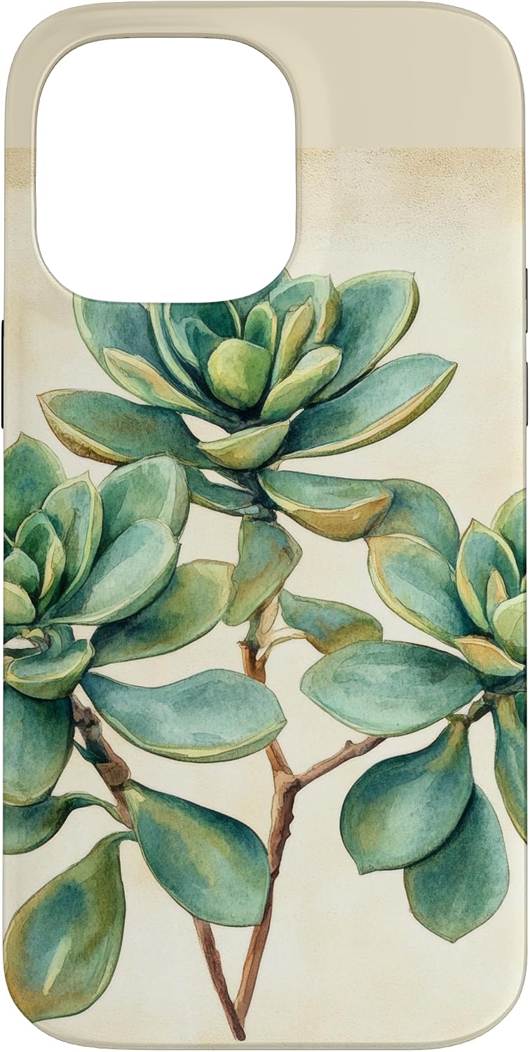 Antique Plant Botanical Art Garden DonaOnca 14 Succulent Jade Plant Vintage Scientific Illustration Plant Case