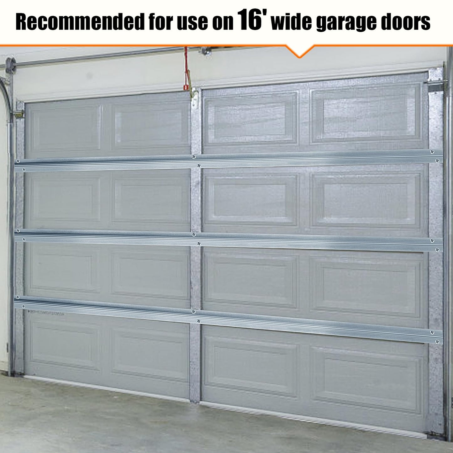 LAJIAOZ Garage Door Strut 16 Foot Heavy Duty Garage Door Reinforcement Support Strut-Ultimate Hurricane, Storm, Snow, and Wind Protection, Garage Door Brace, DIY & Pro Ready for 8/9/16/20FT Doors