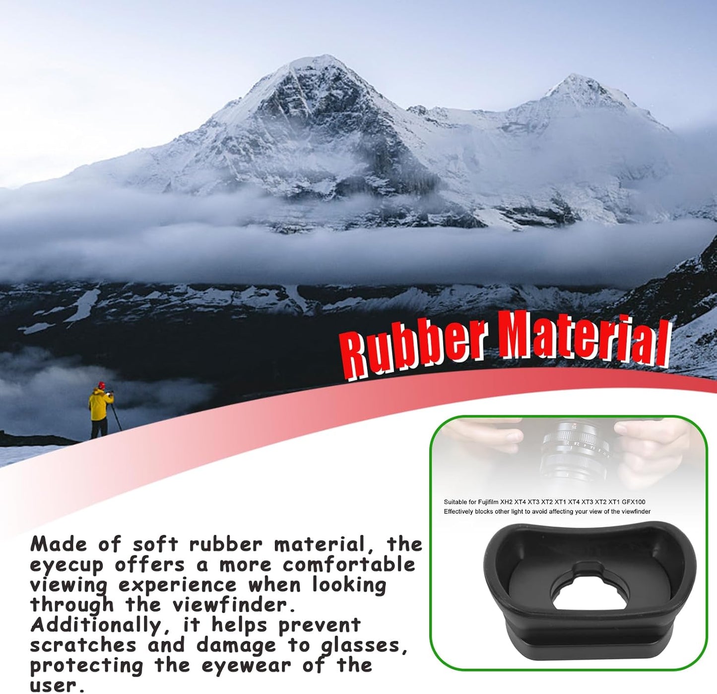 lvifloae XH2 XT4 XT3 XT2 XT1 XT4 XT3 XT2 XT1 GFX100 Camera Eyecup Eyepiece Viewfinder Eye Cup for Replaces