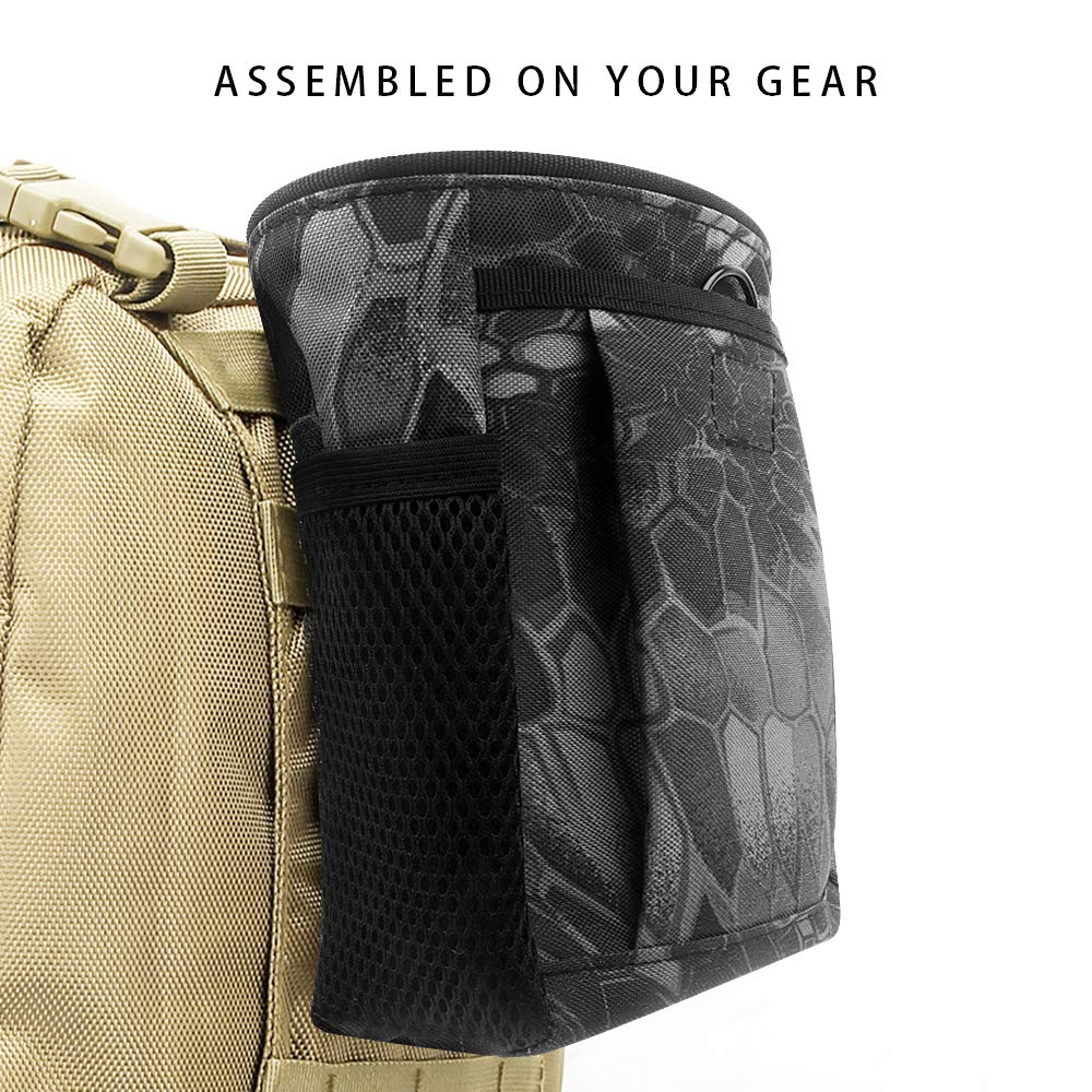 Drawstring Highend Rock Climbing Chalk Bag with a Carabiner Different Pockets for Climbing Bouldering, Gymnastics, Gym Pouch, Cross Fit and Lifting 1pcs (Black Camouflage)