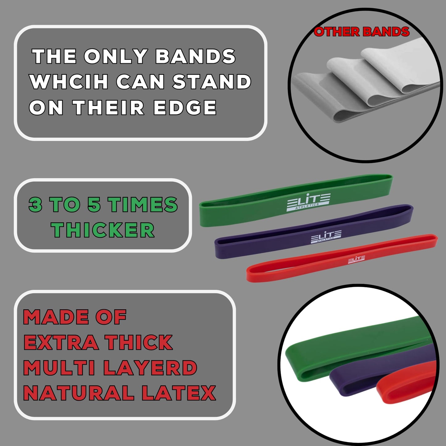 Heavy Thick Resiance Bands Set of 3, Monster Short Bands, Deadlift Band, Glute Activation, Booty Exercise, Hip Band and Dynamic Warm