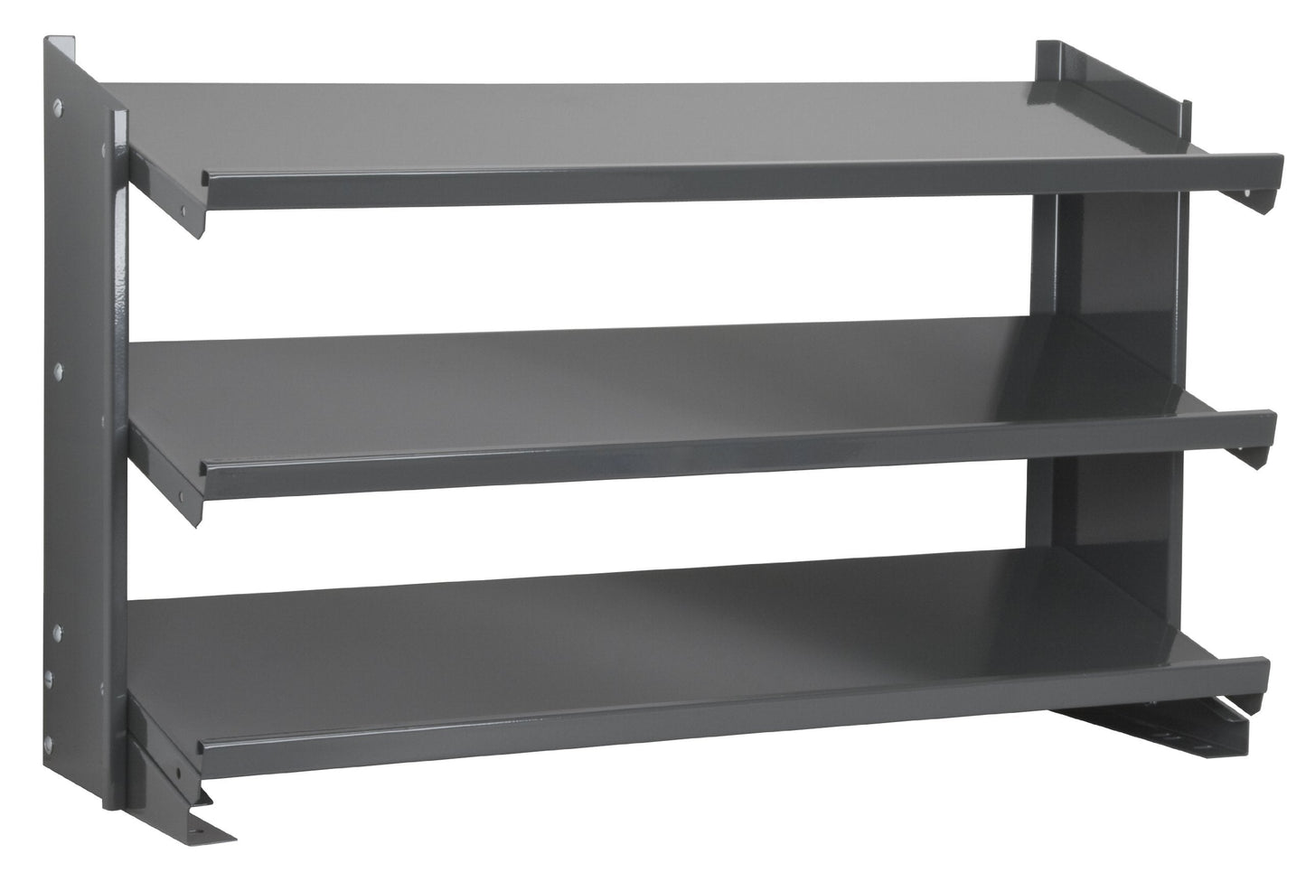 Akro-Mils APRBENCH Work Bench Storage Rack for Plastic Bins – 3 Angled Shelves (36-Inch W x 12-Inch D x 25-Inch H), Gray