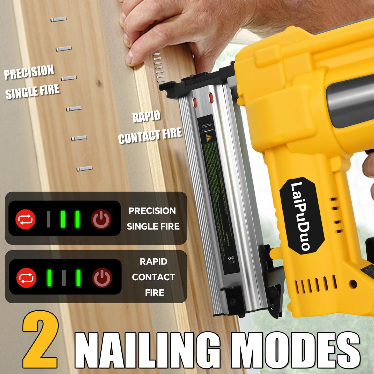 Cordless Brad Nailer Compatible with Dewalt 20V Battery, RexLeLXB 2-in-1 Pneumatic Staple Gun Nail Gun with 800 Nails, 18GA Staple Gun for Wood Working, Framing, Furniture & Upholstery Projects