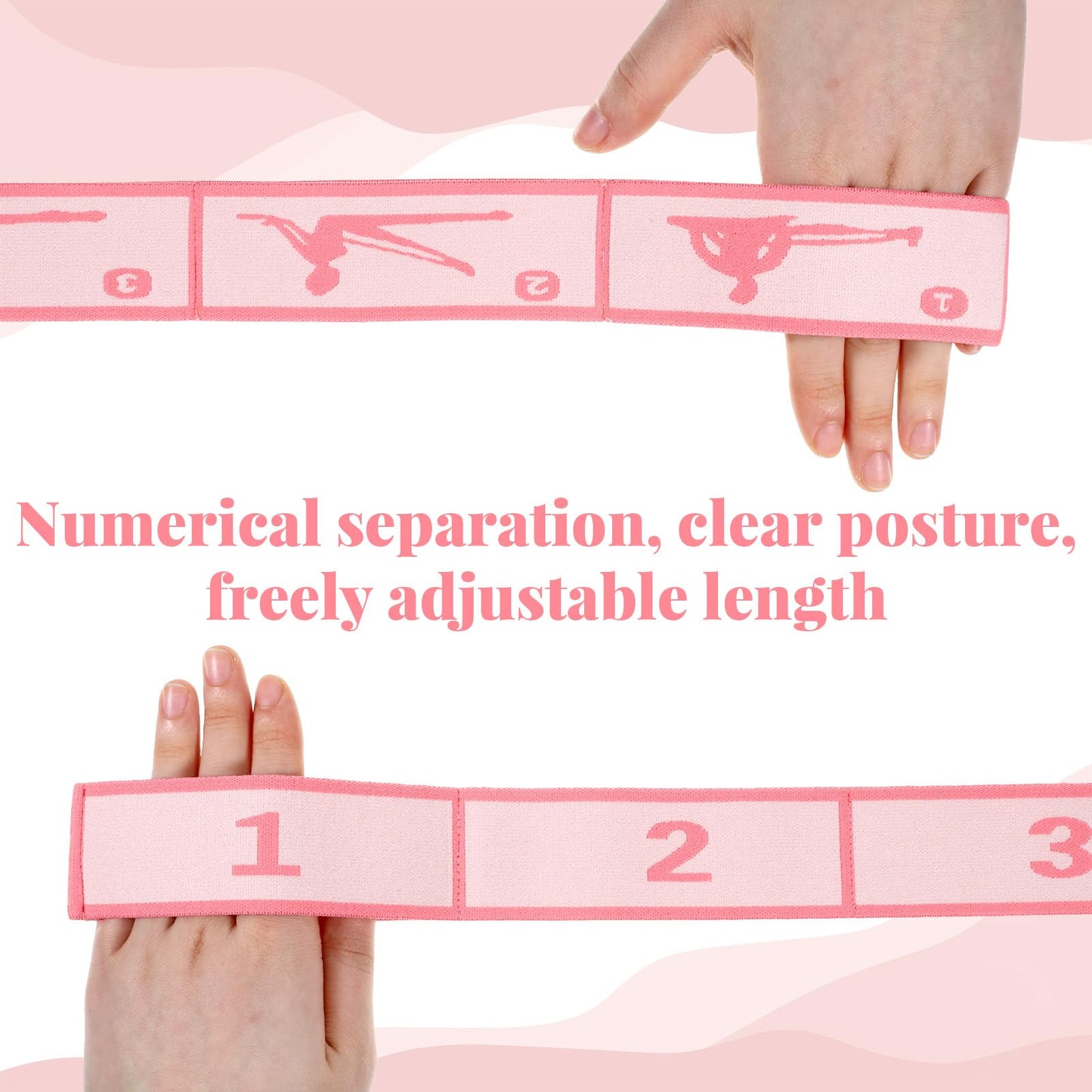 11 Loops Stretch Strap Gymnastics Loop Multi Loop Stretching Band Stretching Strap Yoga Dance Loops Band Yoga Straps for Stretch Pilates Dance Ballet Fitness Gymnastics Exercise (Pink)