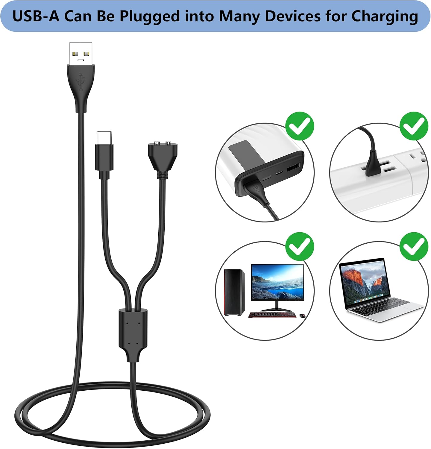 Vanjua 2-in-1 Charger for Delupet/Yawpet/Jugbow Dog Training Collar and Remote, USB C and Magnetic Bark Collar Charging