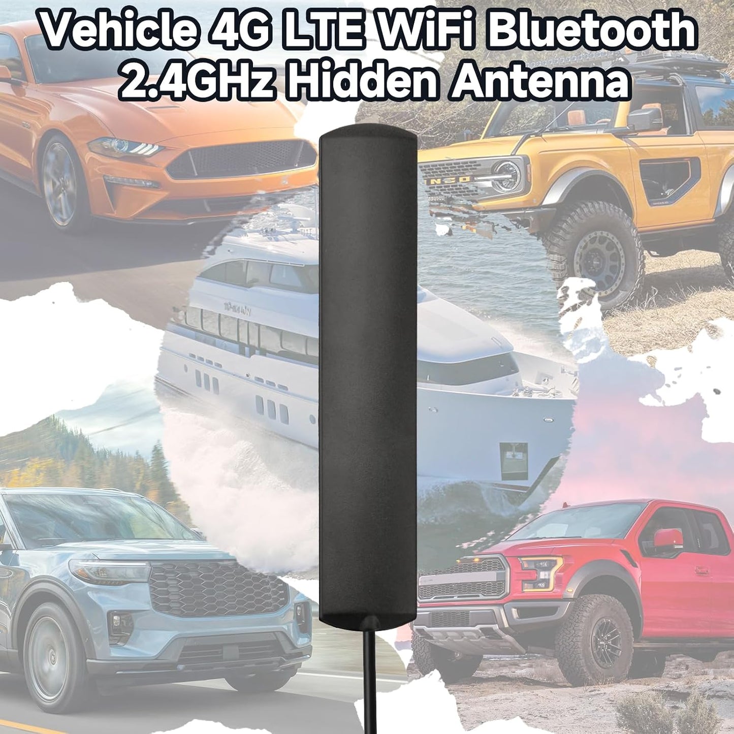 SZSAUTO 4G 2.4GHz Vehicle LTE WiFi Bluetooth Hidden Antenna Adhesive Mount Patch Antenna for Vehicle SUV Car Stereo