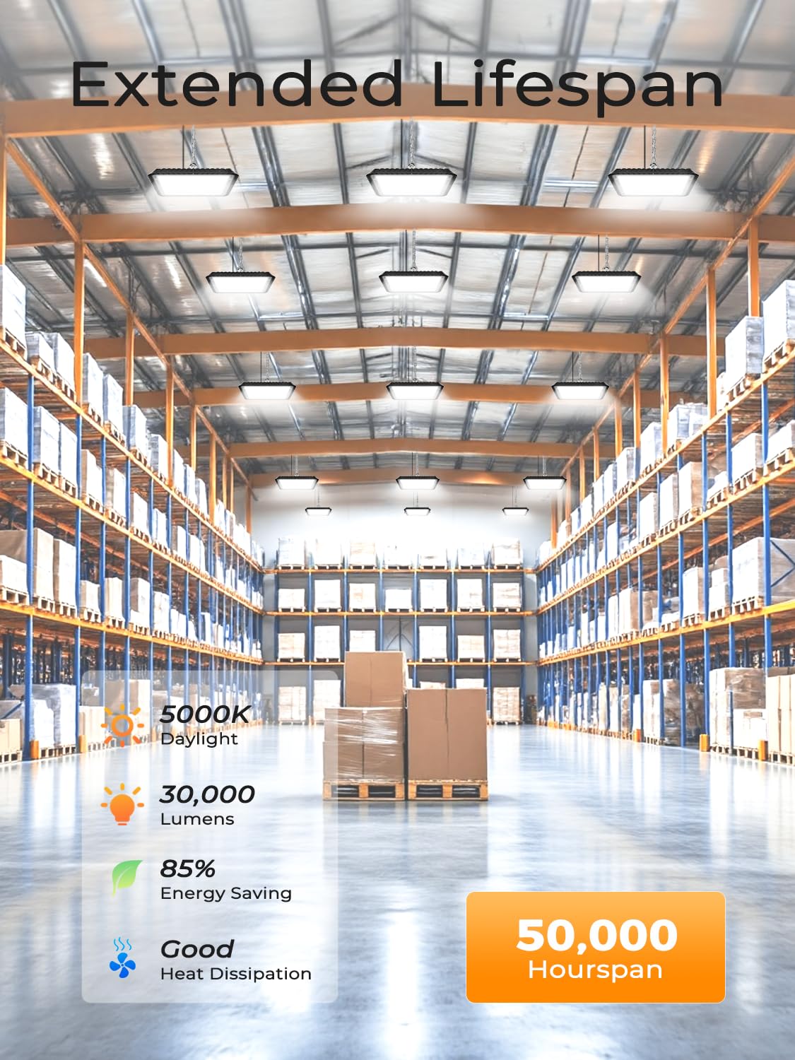 ONLYLUX UFO LED High Bay Lights 200W Upgraded Square, 30000LM 5000K Daylight High Bay LED Shop Lights for Warehouse Workshop Factory Gym, IP65 Waterproof Shop Lights, 120V-277V Garage Light (6 Pack)