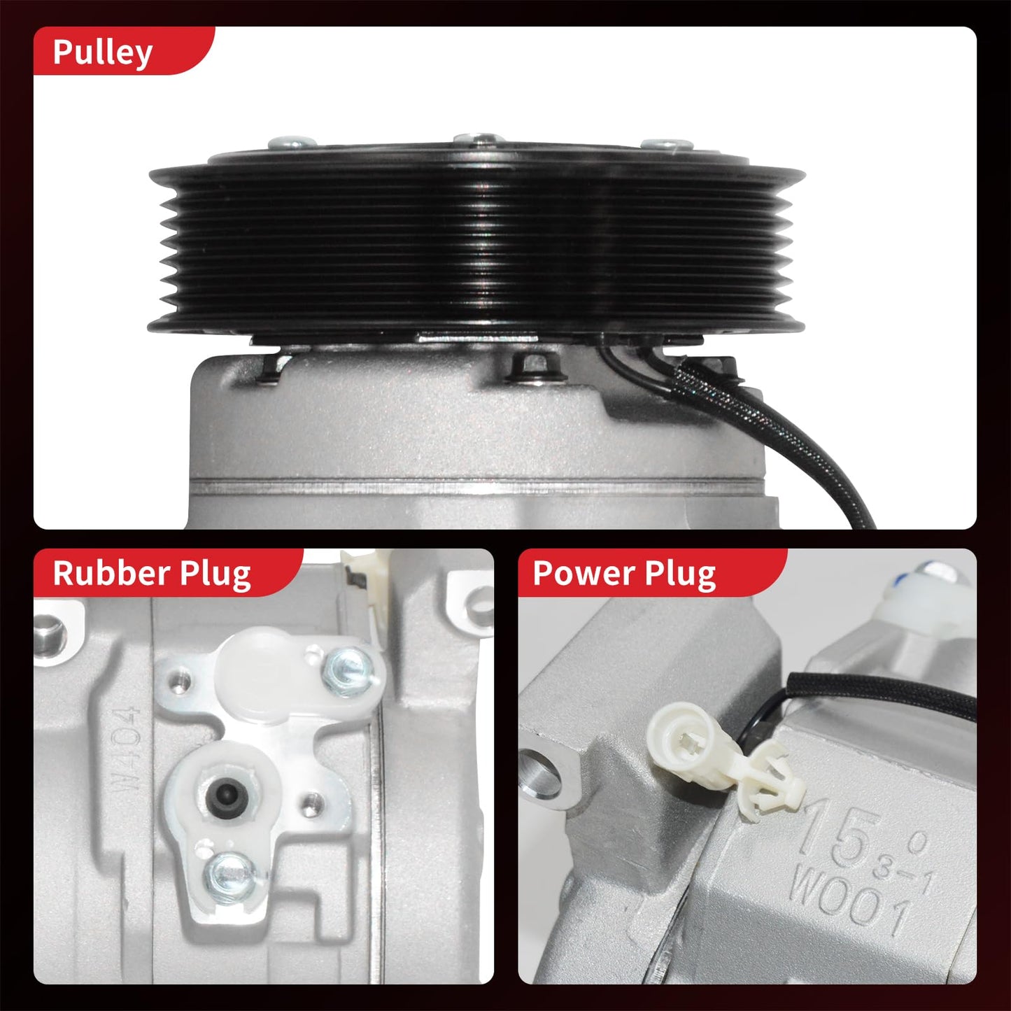 PHOBOOS A/C Compressor with Clutch Compatible with Scion tC 2007-2010 L4 2.4L Coupe, Fast Cooling, Low Noise, Easy Installation, Ref. 98393