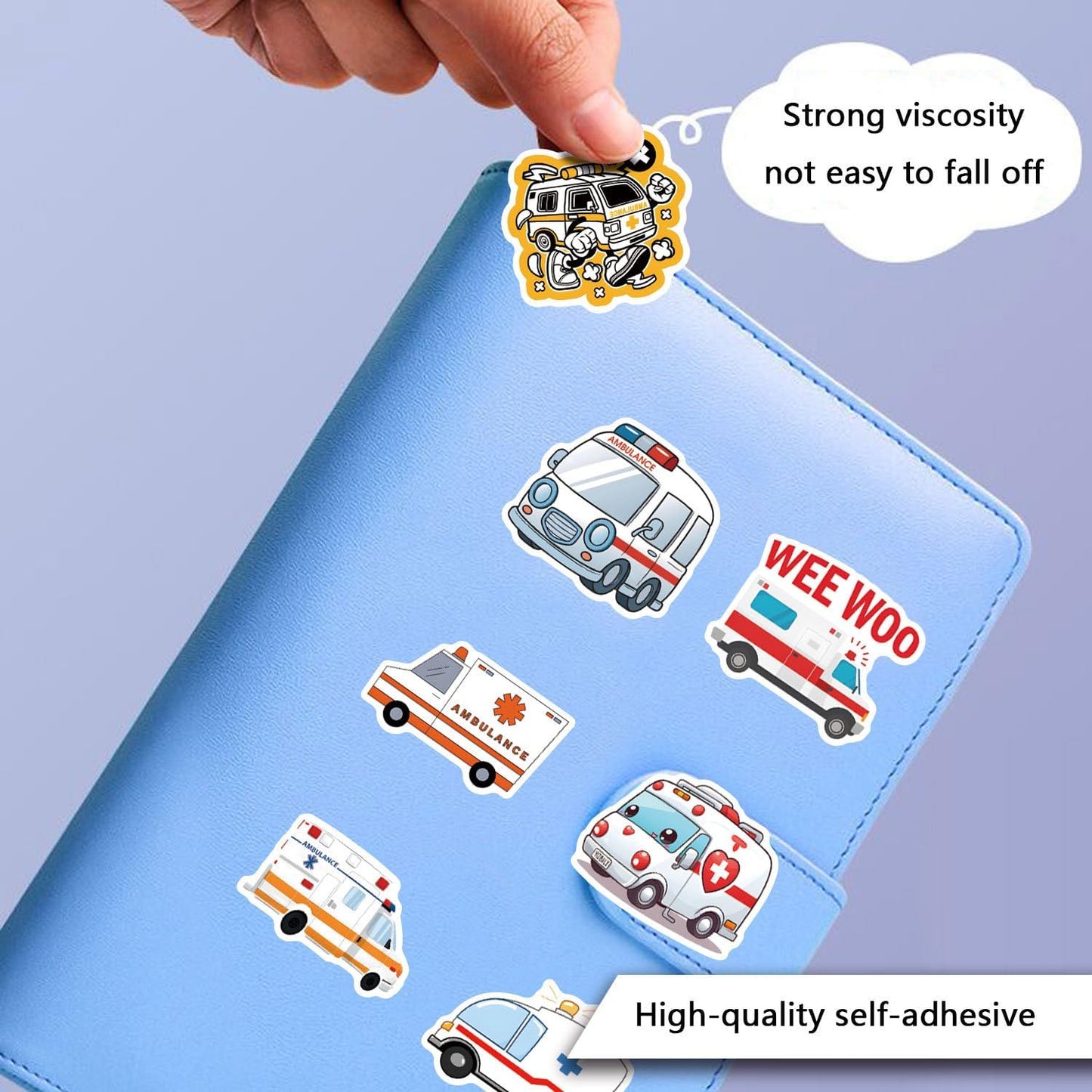 DEVMGRA 56Pcs Pack Ambulance Stickers Decals for Kids Paramedic Medical Stickers Waterproof Vinyl Water Bottle Sticker