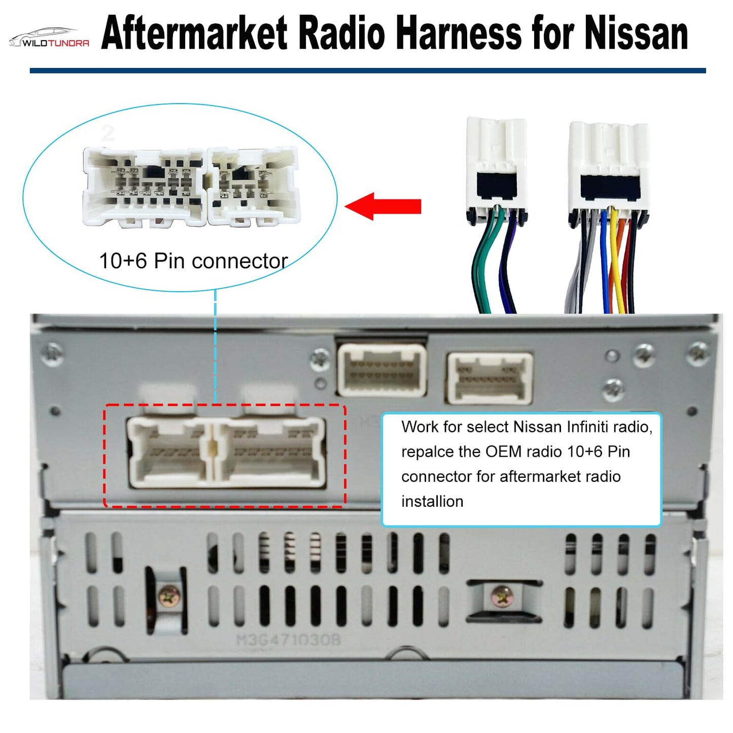16Pin 1995-2013 1997-2012, 16Pin ISO Aftermarket Radio Harness Adapter for Nissan Infiniti Android Car Stereo Wiring
