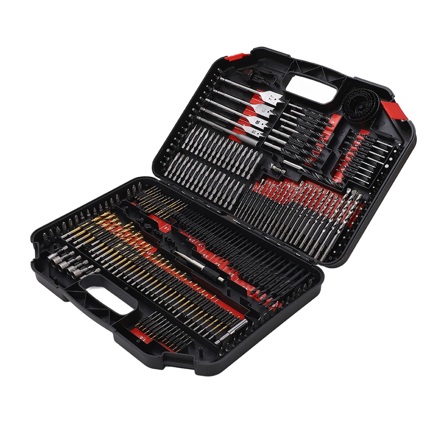 Combination Drill Bit Set, Versatile 246PCS Multi Material Drilling and Driving Kit for Home Repair DIY HSS Black Oxide Masonry Wood Bits with Color Coded Storage Case