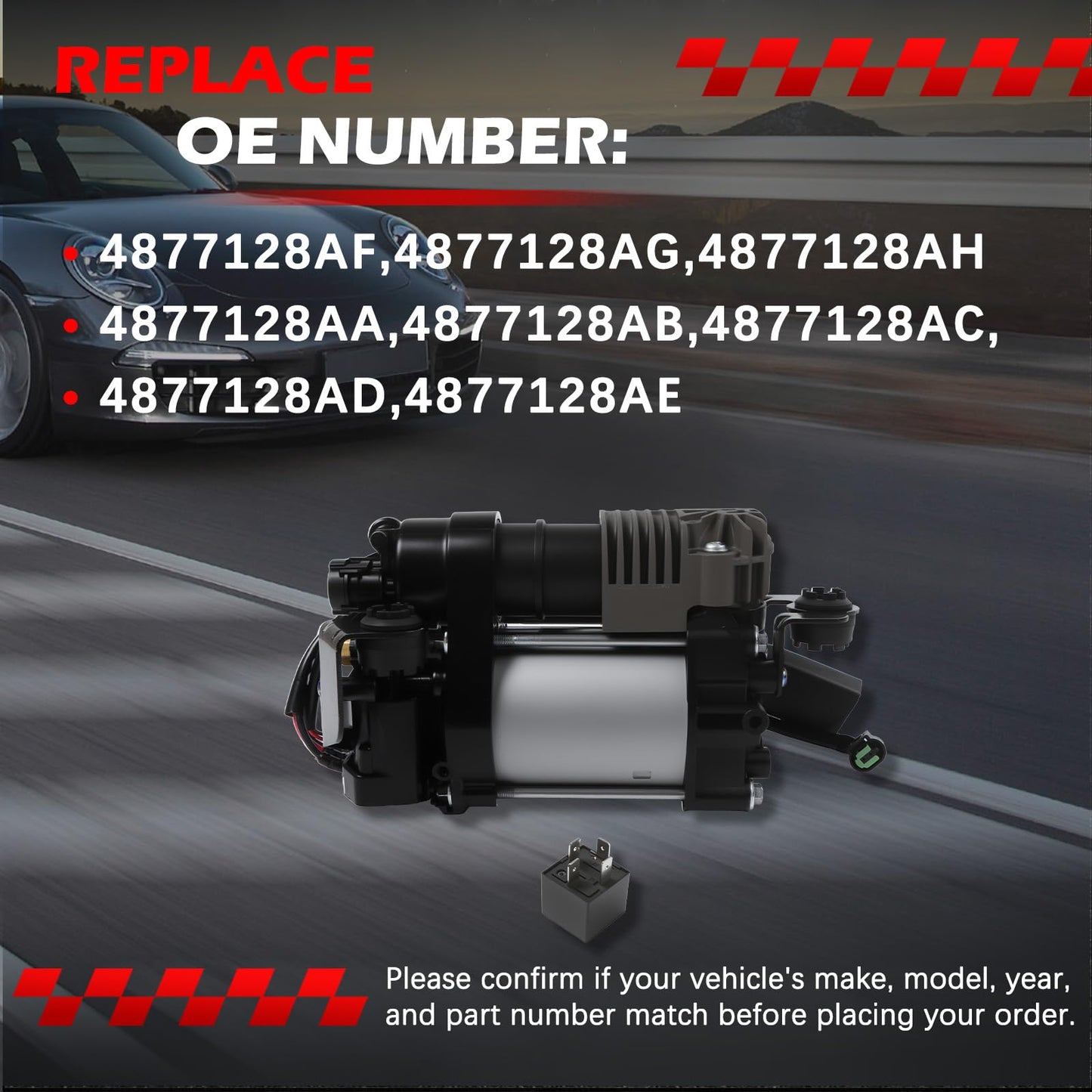 Autodevil Air Suspension Compressor Pump Compatible with Jaguar XJ8 XJR 2004-2009 V8 4.2L Replaces 949-906 C2C22825 C2C2450 C2C27702