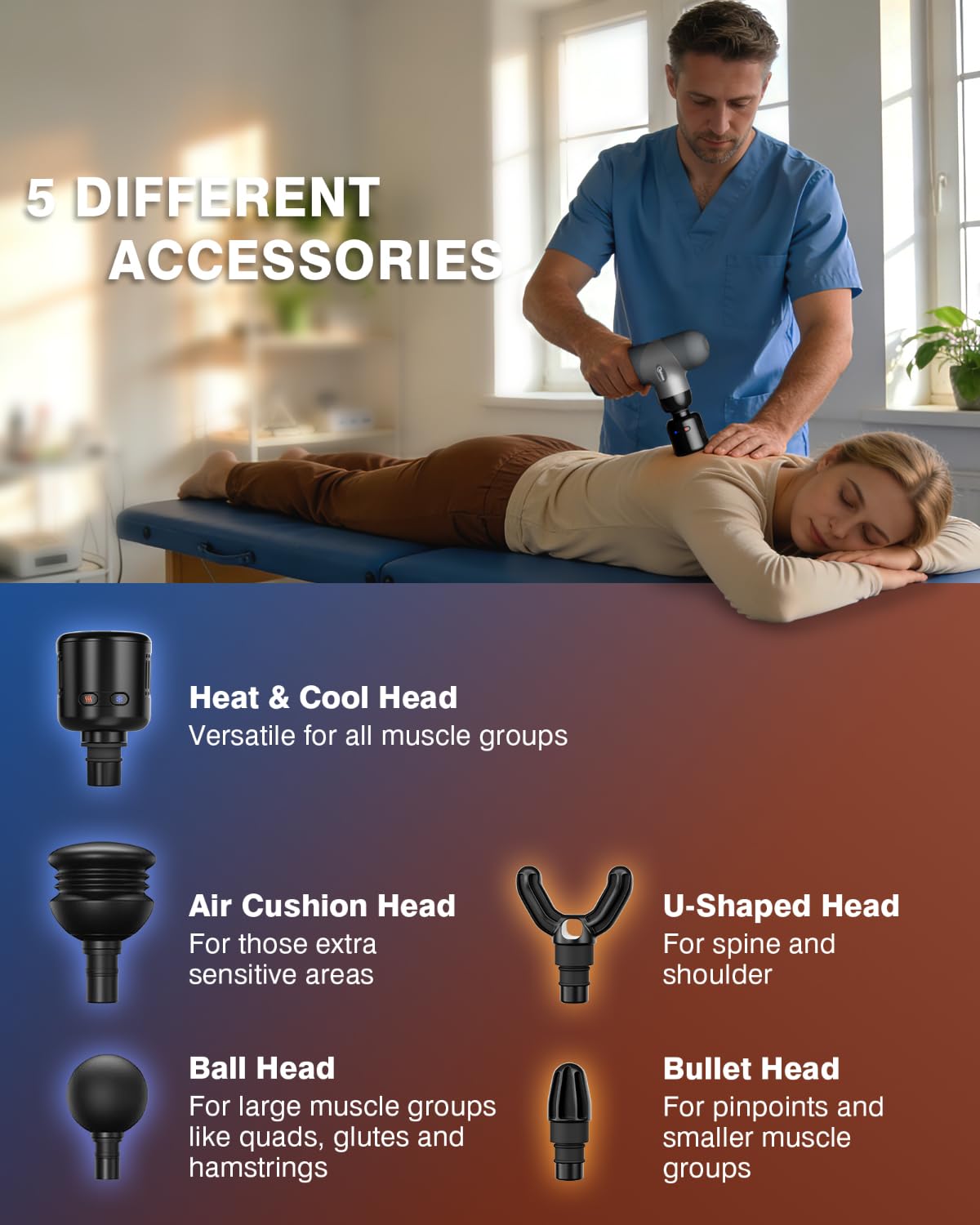 cotsoco Mini Massage Gun with Heat and Cold Therapy for Muscle Recovery, Pocket-Sized Deep Tissue Massager, Portable Percussion Massage Gun for Pain Relief, Fathers Day Dad Gifts