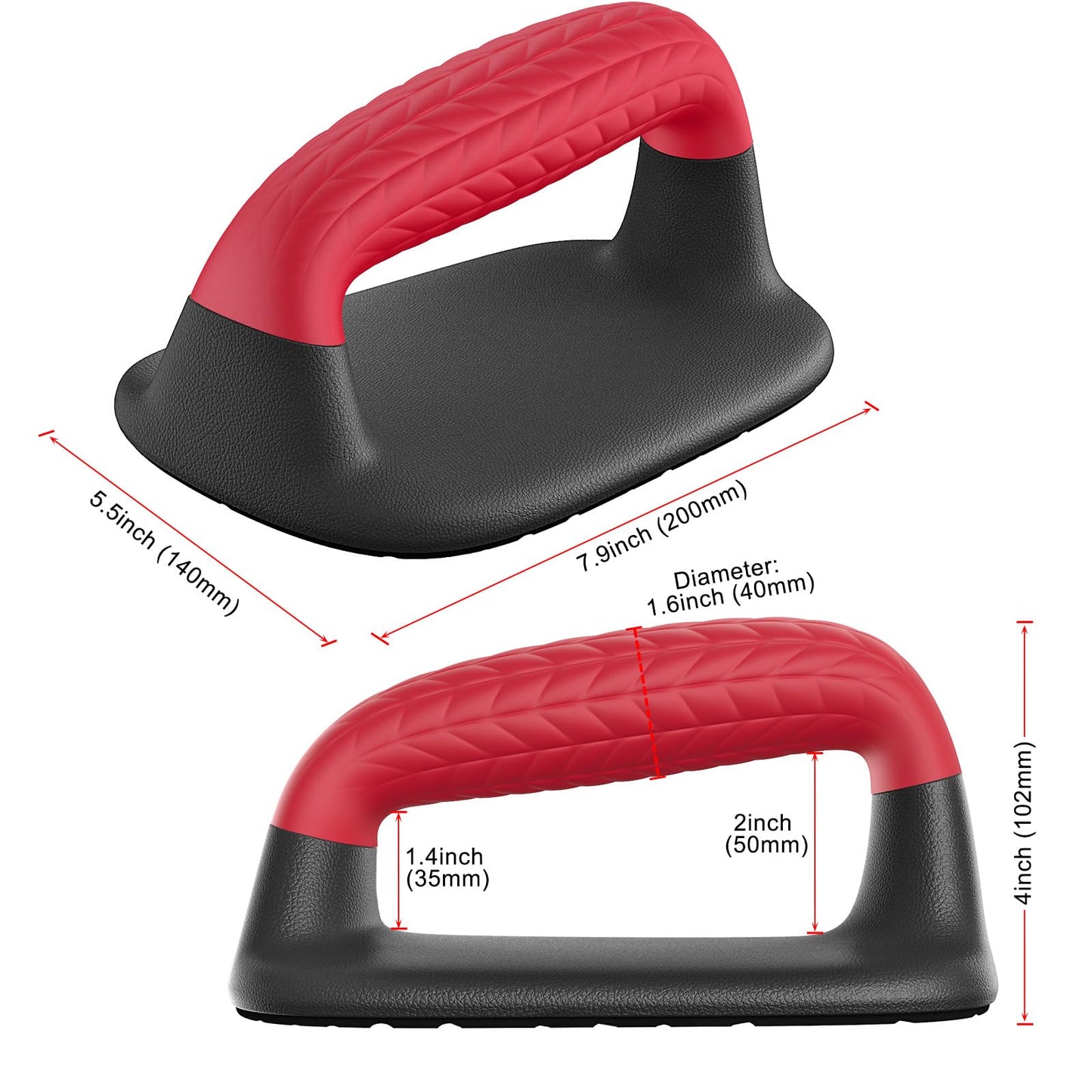 SELEWARE Push Up Bars, Non-Slip Pushup Stands with Ergonomic Soft Rubber Handles, Strength Training Push Up Handles for Floor Exercise, Home Gym Calisthenics Equipment for Men & Women (Black & Red)