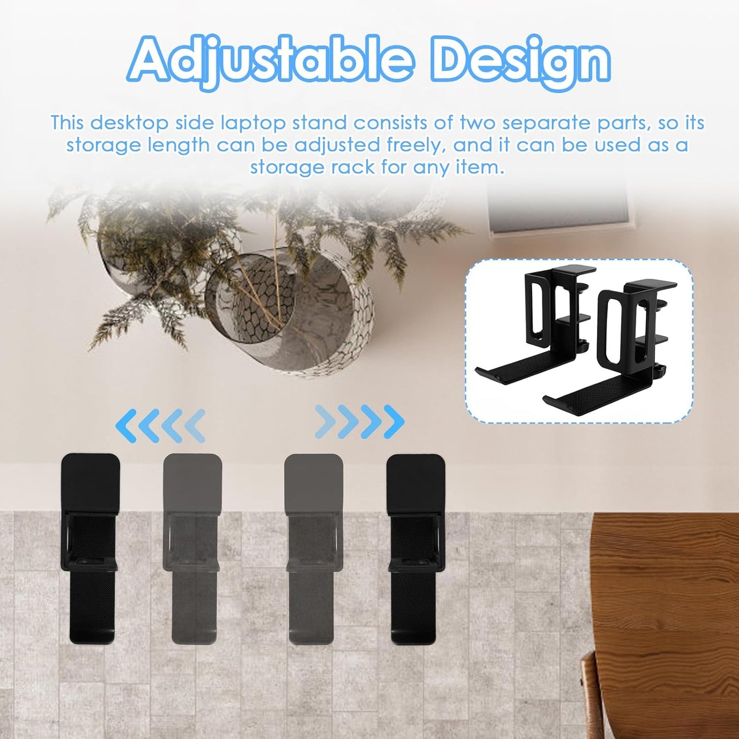 WHQLANG Laptops,Tablets,Keyboards,Backpack Desk Side Laptop Holder, Vertical Desk Side Storage Laptop Holder