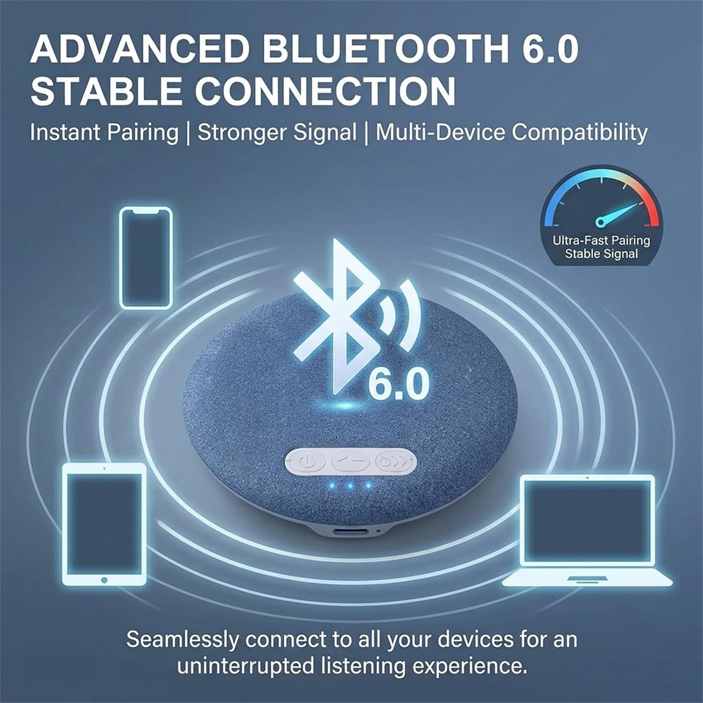 MENLINDIN 6.0 48h (2) Pillow Speakers for Sleeping, Ultra-Thin Bluetooth Pillow Speaker with Bluetooth - Bone