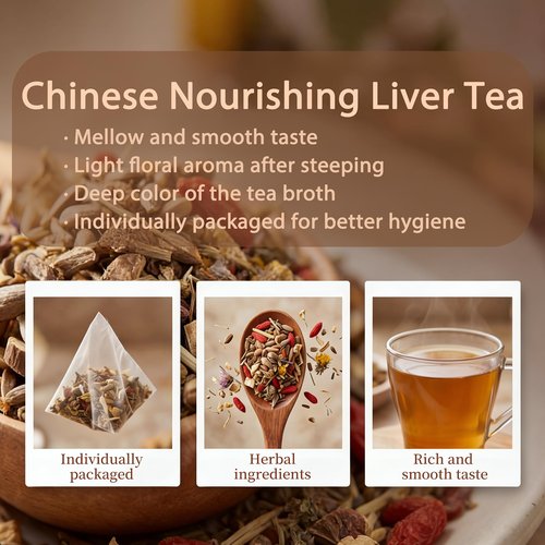Liver Detox Herbal Tea, Liver Detox Tea Organic, Dandelion Chrysanthemum Cassia Seed Goji Berry Tea, Milk Thistle, Chinese Kidney & Liver Health Tea Bags - 8 Ingredients Natural Blend Formula (1)