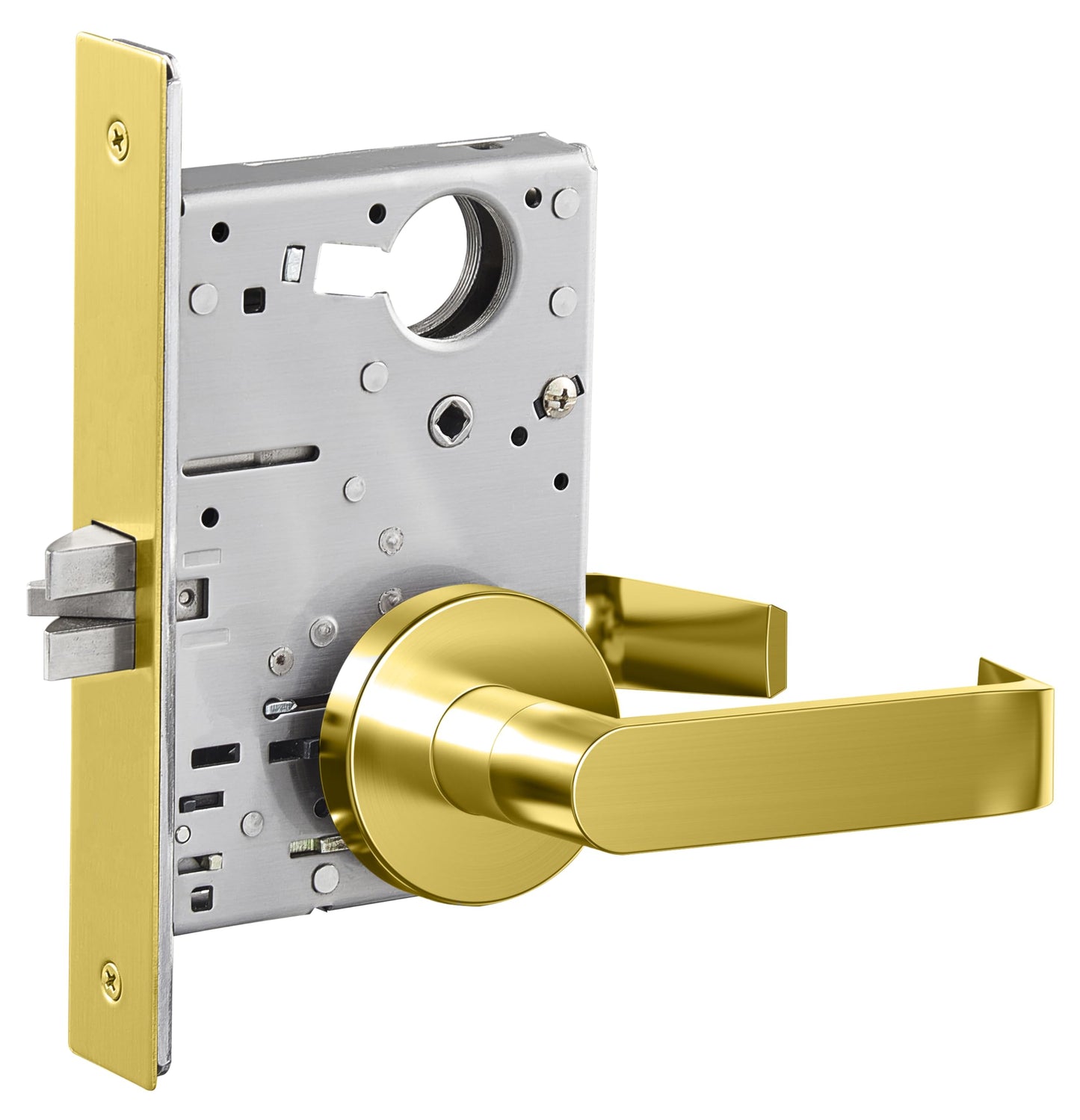 SUMBIN Grade 1 and UL Fire Rated Commercial Heavy Duty Passage Lever, ADA, Brush Gold Finish (Passage)