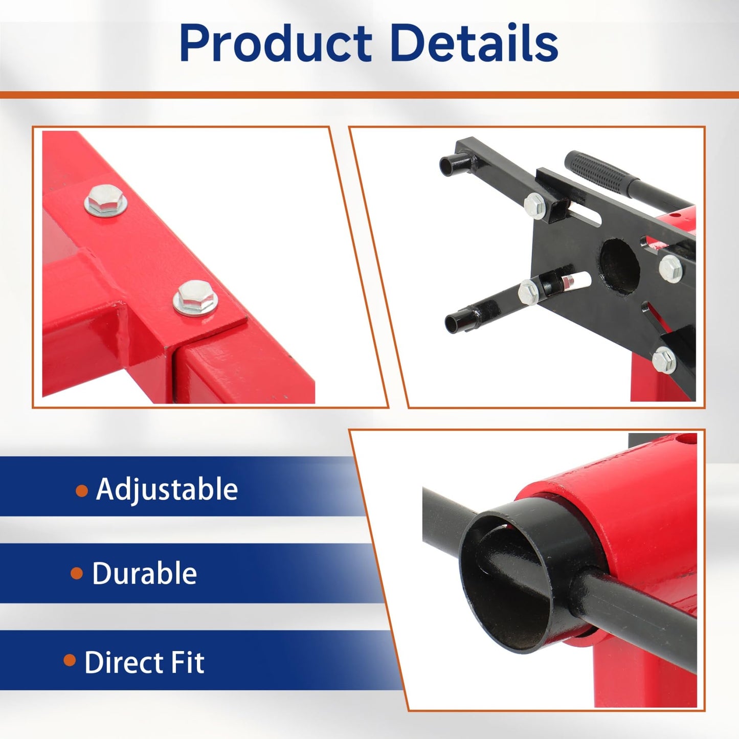 GXYWADY 1500lbs Red Torin Steel Rotating Engine Stand with 360 Degree Adjustable Rotating Head and Folding Frame 3/4 Ton (1,500 lb) Capacity