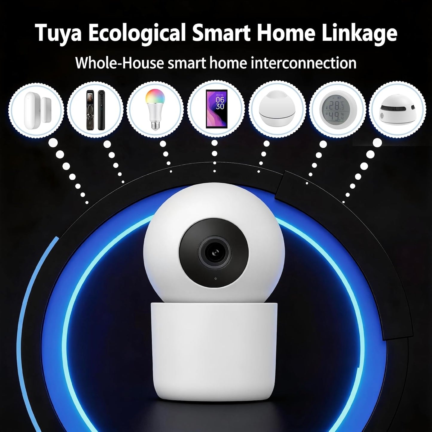 Jinvocloud 2K 3MP, 345 (128G 2 Indoor Pan/Tilt Home Security Mobile Tracking Camera Degree Wireless WiFi Webcam/Monitor