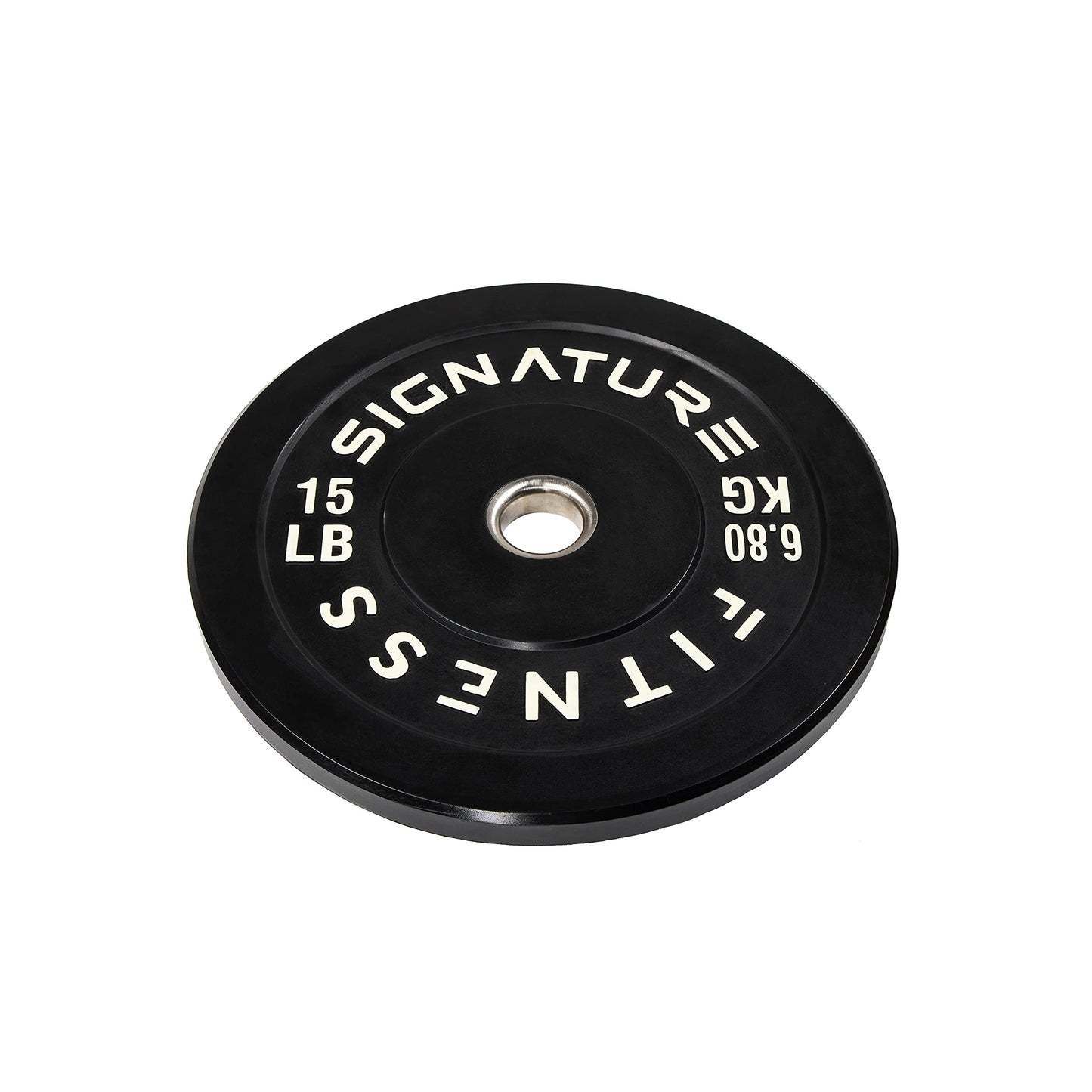 Signature Fitness 2" Olympic Bumper Plate Weight Plates with Steel Hub, 15LB Pair, Colored