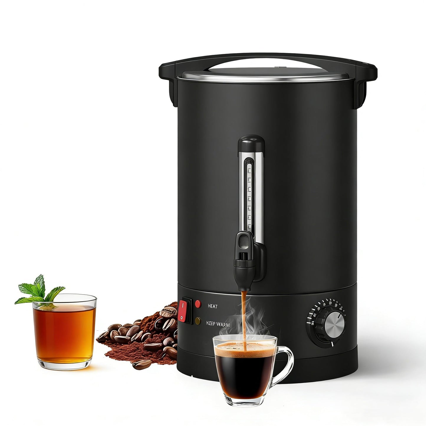 PioneerWorks 18 L/120 Cups Coffee Urn, Double-Wall Stainless Steel Coffee Maker Hot Water Urn, Large Capacity Hot Coffee Dispenser, Quick Brew, Stays Hot for Tea & Beverage at Events & Catering