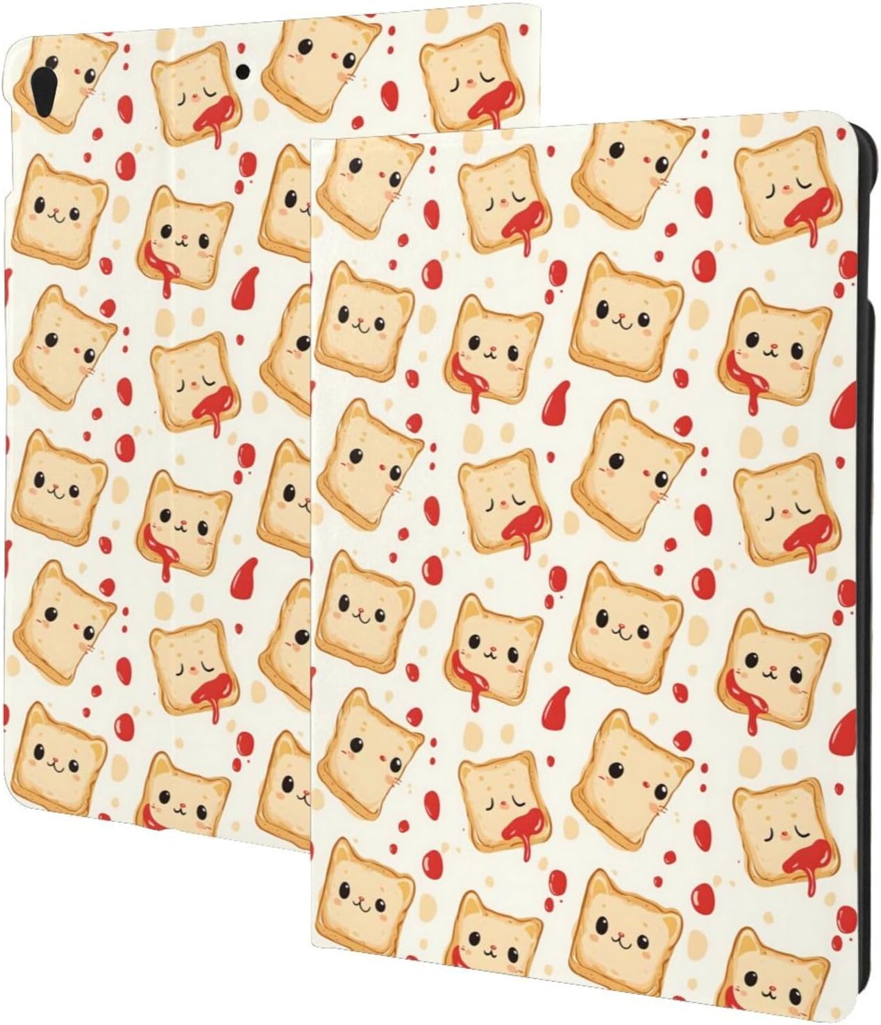 DXITROMI 9th/8th/7th 10.2 Compatible with iPad Generation Case - Cute Ketchup Bread Print Compatible with iPad Case