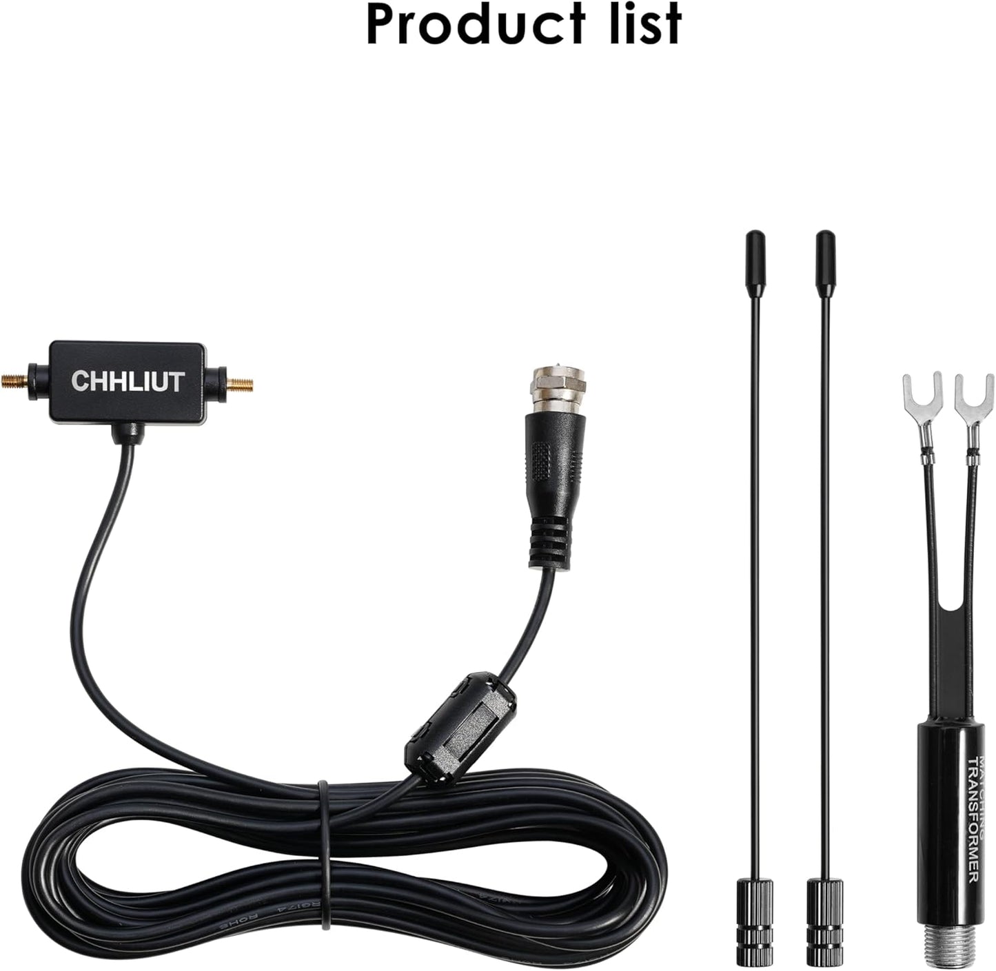 CHHLIUT 75 16ft, Universal FM Radio Dipole Antenna, Ohm, Screw F Male Plug for Home AV Audio Stereo Receiver Indoor