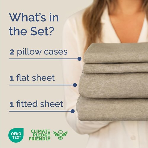 Cal King Size Sheet Set by Hotel Luxury | Comfy, Breathable & Cooling Bedding - Deep Pockets, Wrinkle-Free - Beige