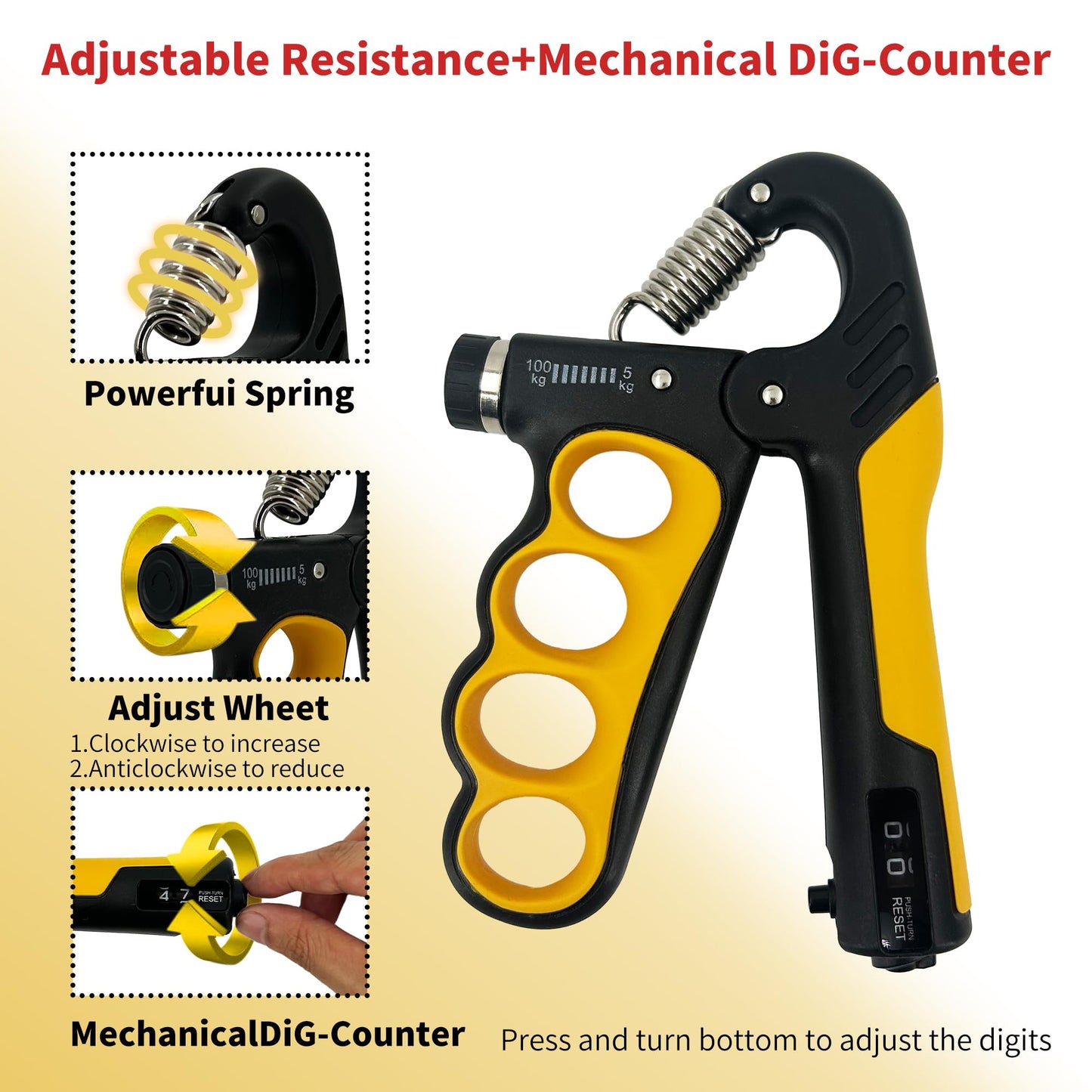 Senston Grip Strength Trainer 2 Pack - Adjustable 11-220Lbs (5-100KG) with Auto Counter, Hand Grip Strengthener, Forearm Exerciser for Athletes, Musicians, Gym, Home, Injury Rehab