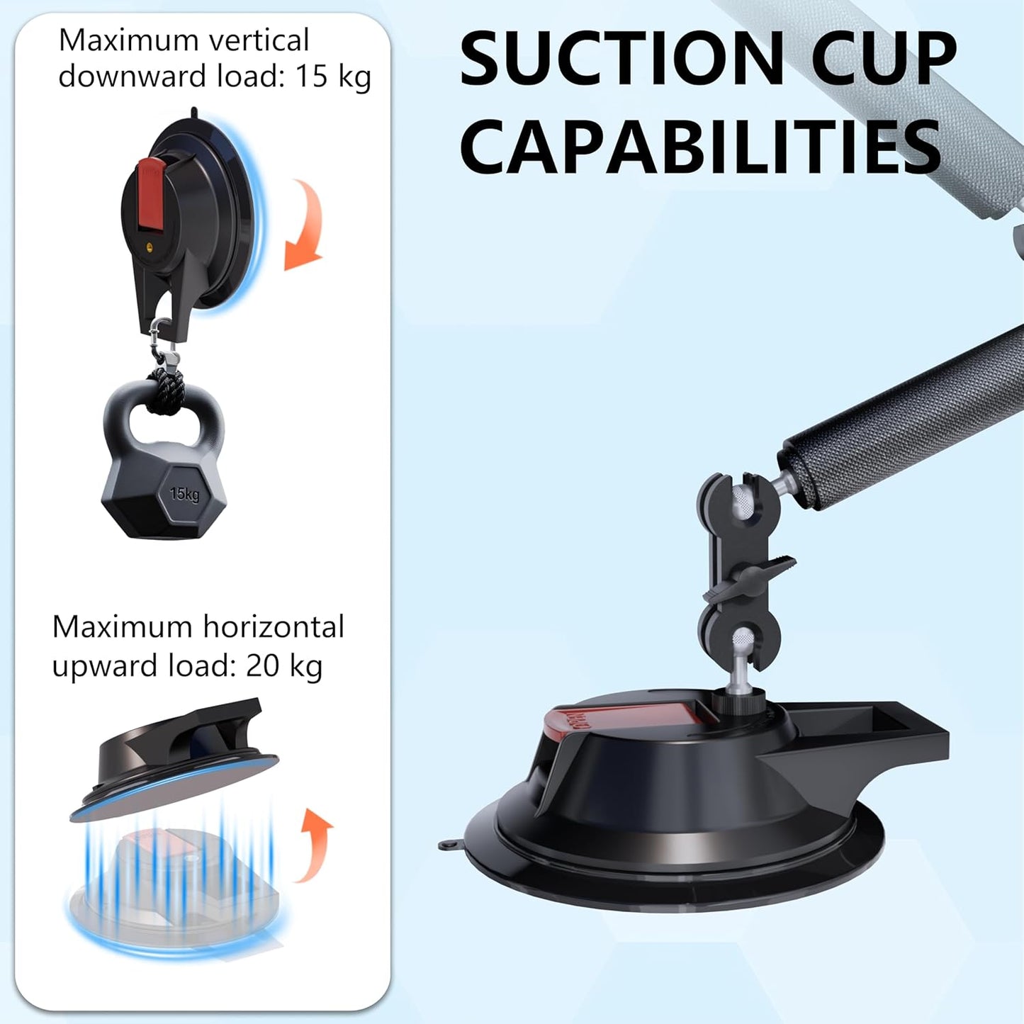 COFRY 4.5" 1/4" Suction Cup Magic Arm Mount KitVersatile Car Mount & Desktop Phone Holder Complete with Thread Phone